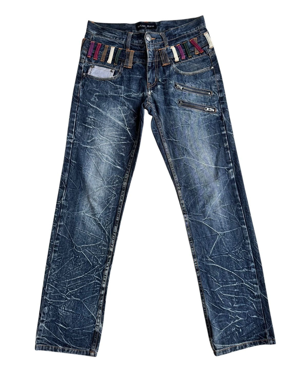 Japanese Brand 🔥Japanese Brand Nylaus Double Waist Distressed Denim Jeans Size US 32 / EU 48 - 1 Thumbnail