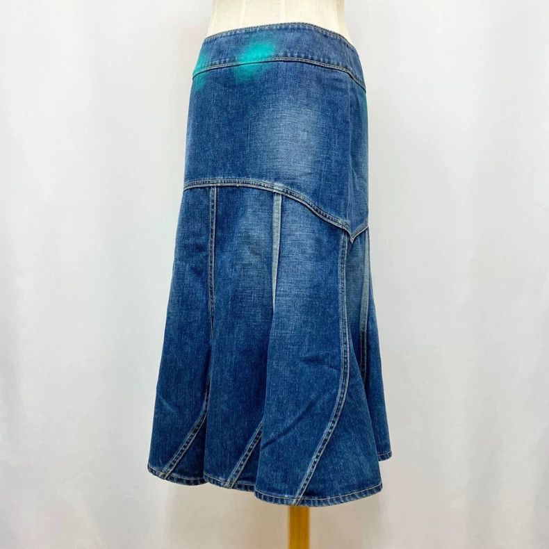 Issey Miyake Issey Miyake size:2 Blue denim skirt Size 22" - 3 Thumbnail
