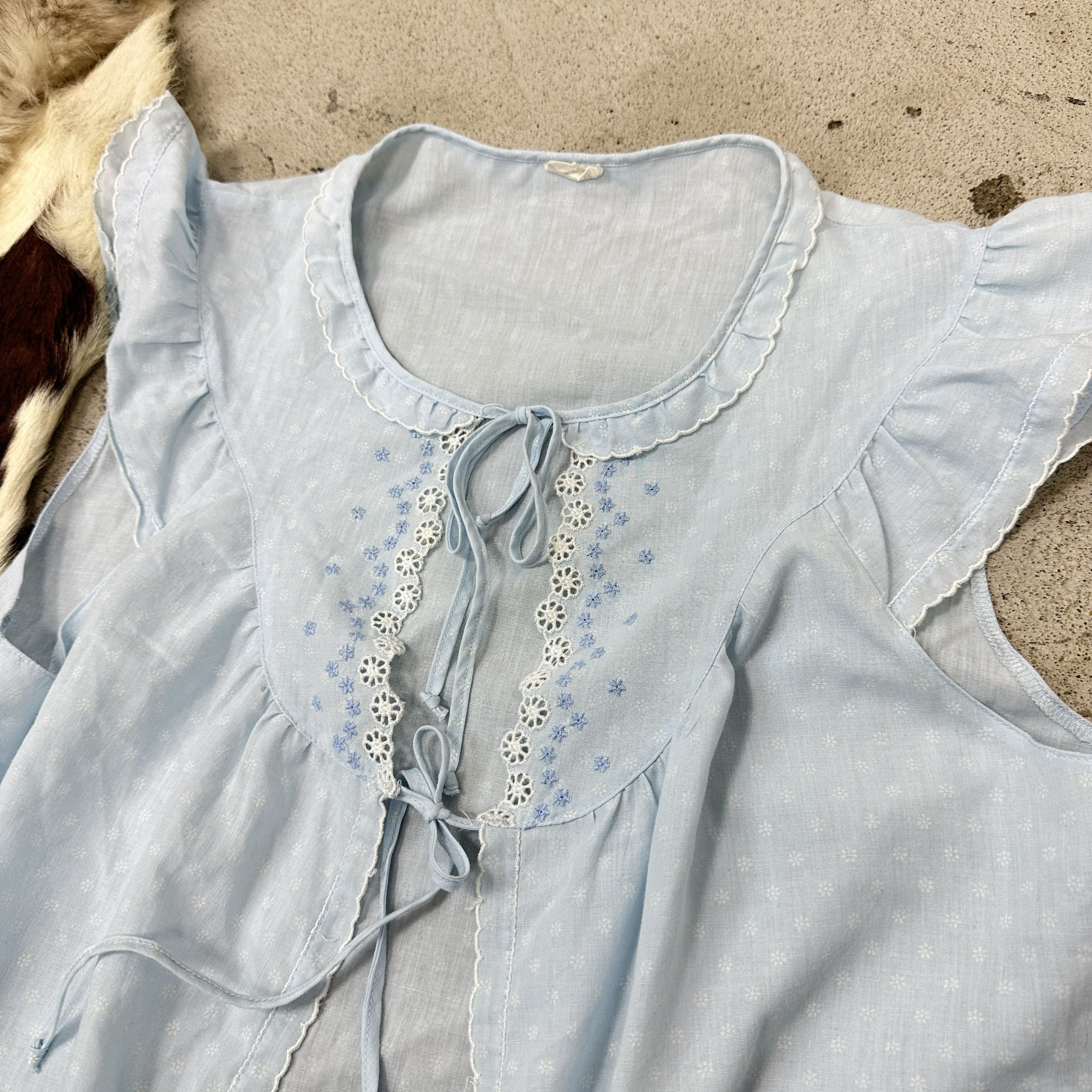 Vintage Vintage Baby Blue Coquette Lace Gown Top Y2K Size S / US 4 / IT 40 - 3 Thumbnail