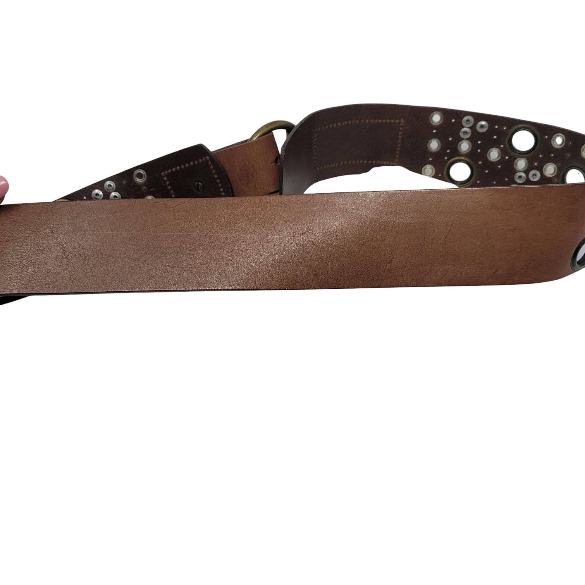 Designer Antoniazzi Firenze Artesian Leather Belt XL Brown Silver Bro Size ONE SIZE - 9 Thumbnail