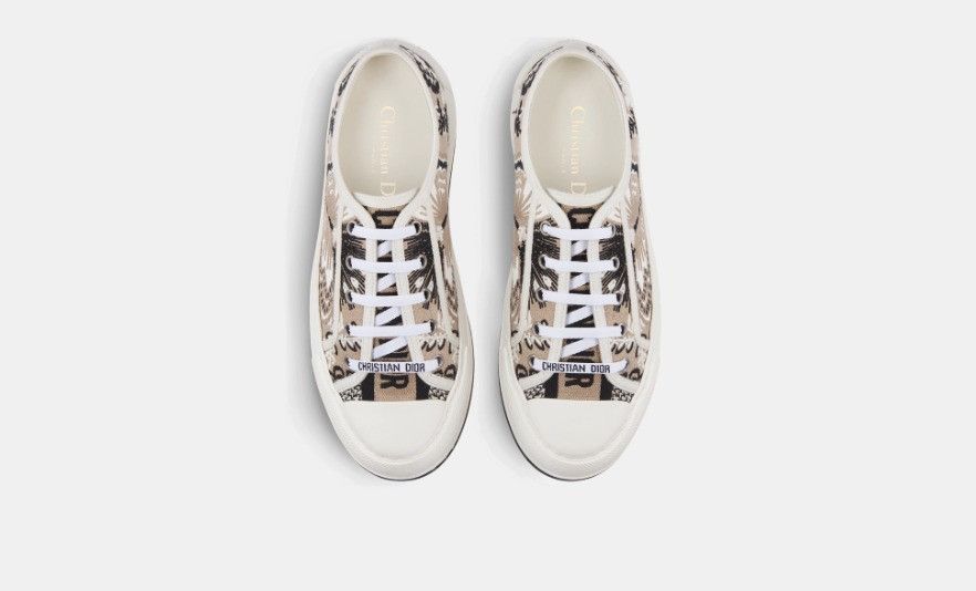 Dior o1w1db11225 KCK38 Platform Low-Top Sneakers Beige Multicolor Size US 6 / IT 36 - 3 Thumbnail