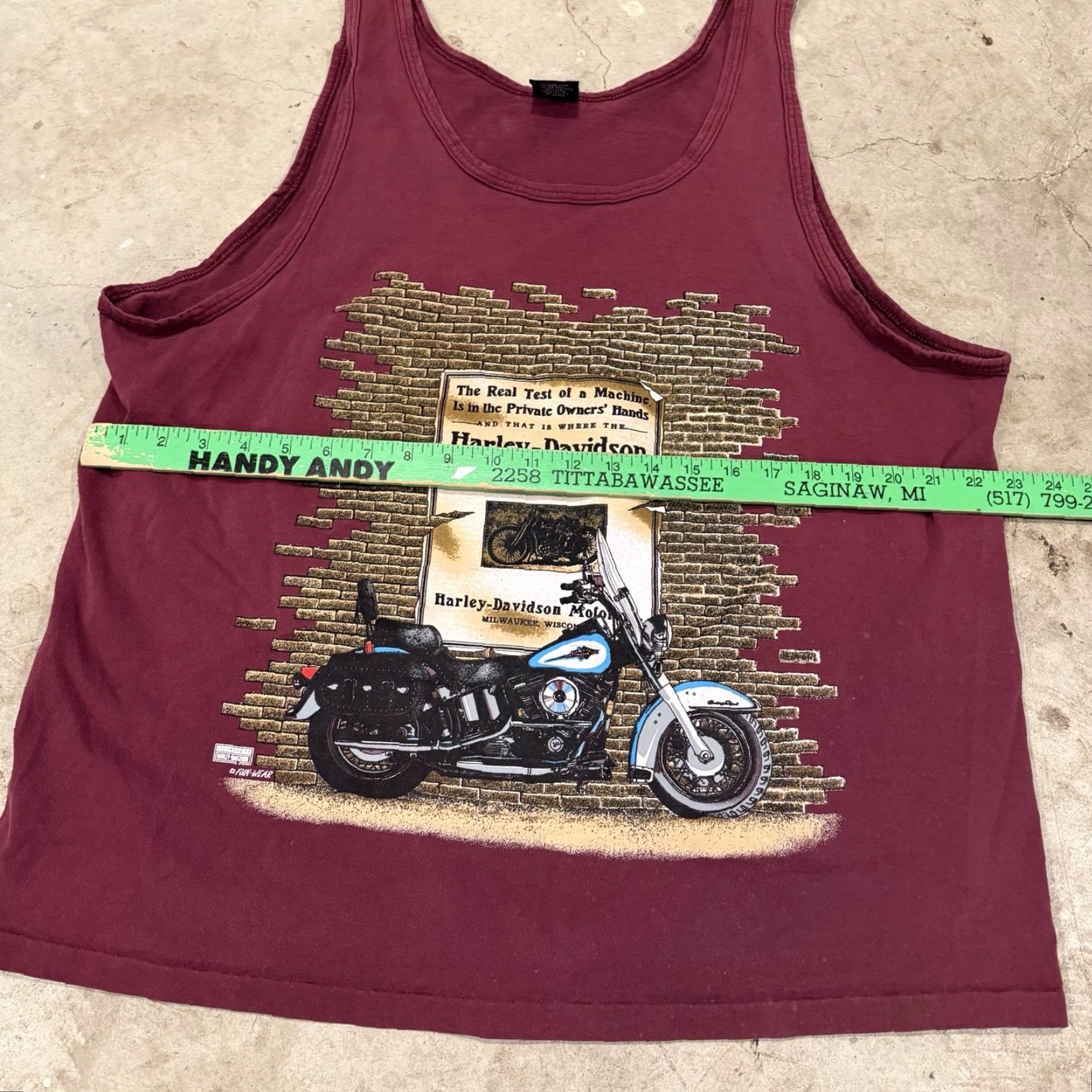 Harley Davidson VINTAGE Harley-Davidson Tank Top Shirt Mens XL Maroon Graphic SINGLE STITCH Shirt XL Mens Maroon Graphic Harley-Davidson Tank Top Size US XL / EU 56 / 4 - 5 Thumbnail