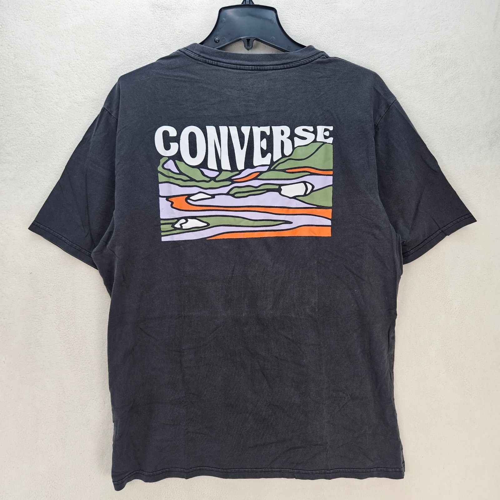 Converse CONVERSE MEN'S LARGE BLACK GARMENT DYE DISTRESS SS TSHIRT Size US L / EU 52-54 / 3 - 6 Thumbnail