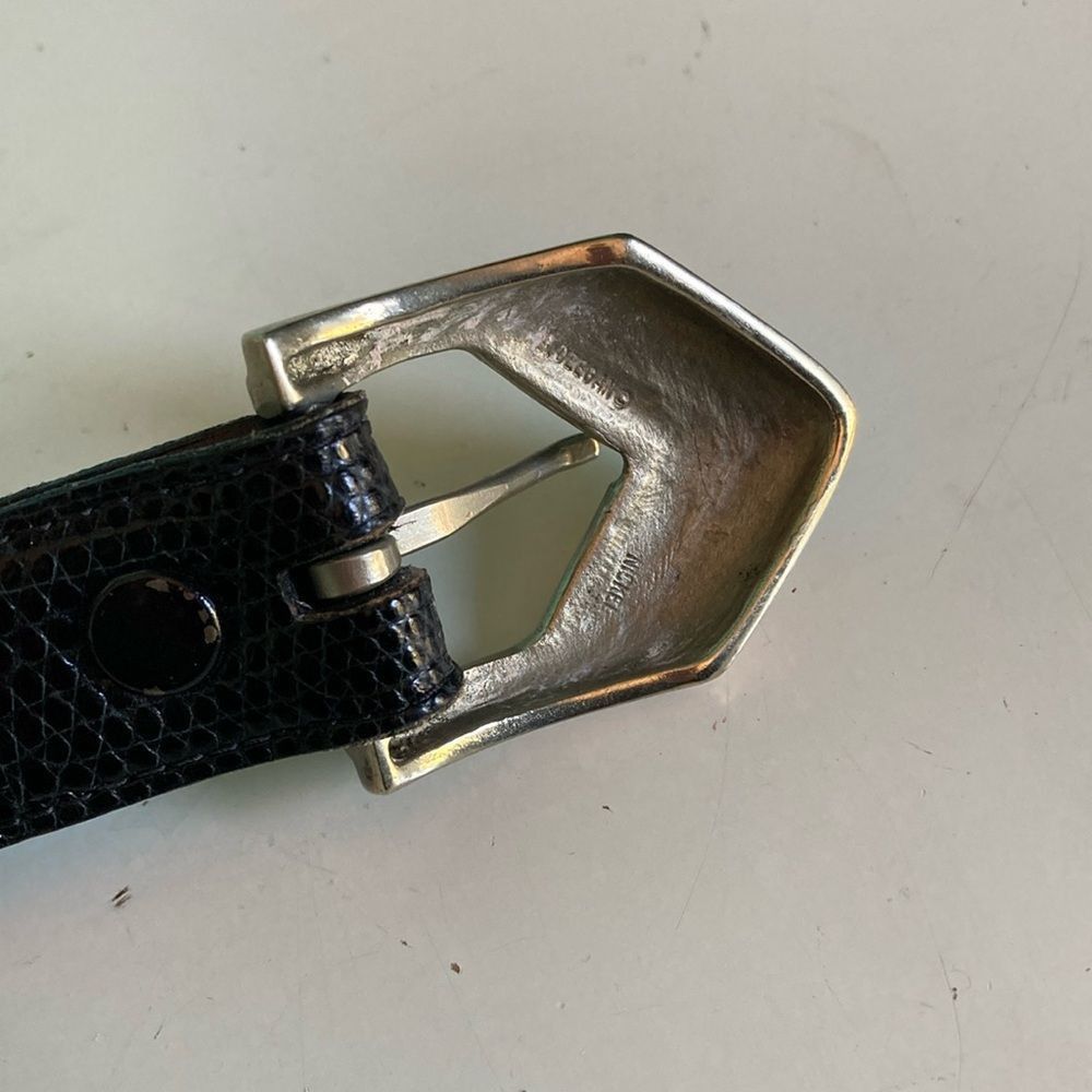 JH Design Jeff Deegan Designs Vintage Black Lizard Belt Mens Size 34 Size 34 - 2 Thumbnail