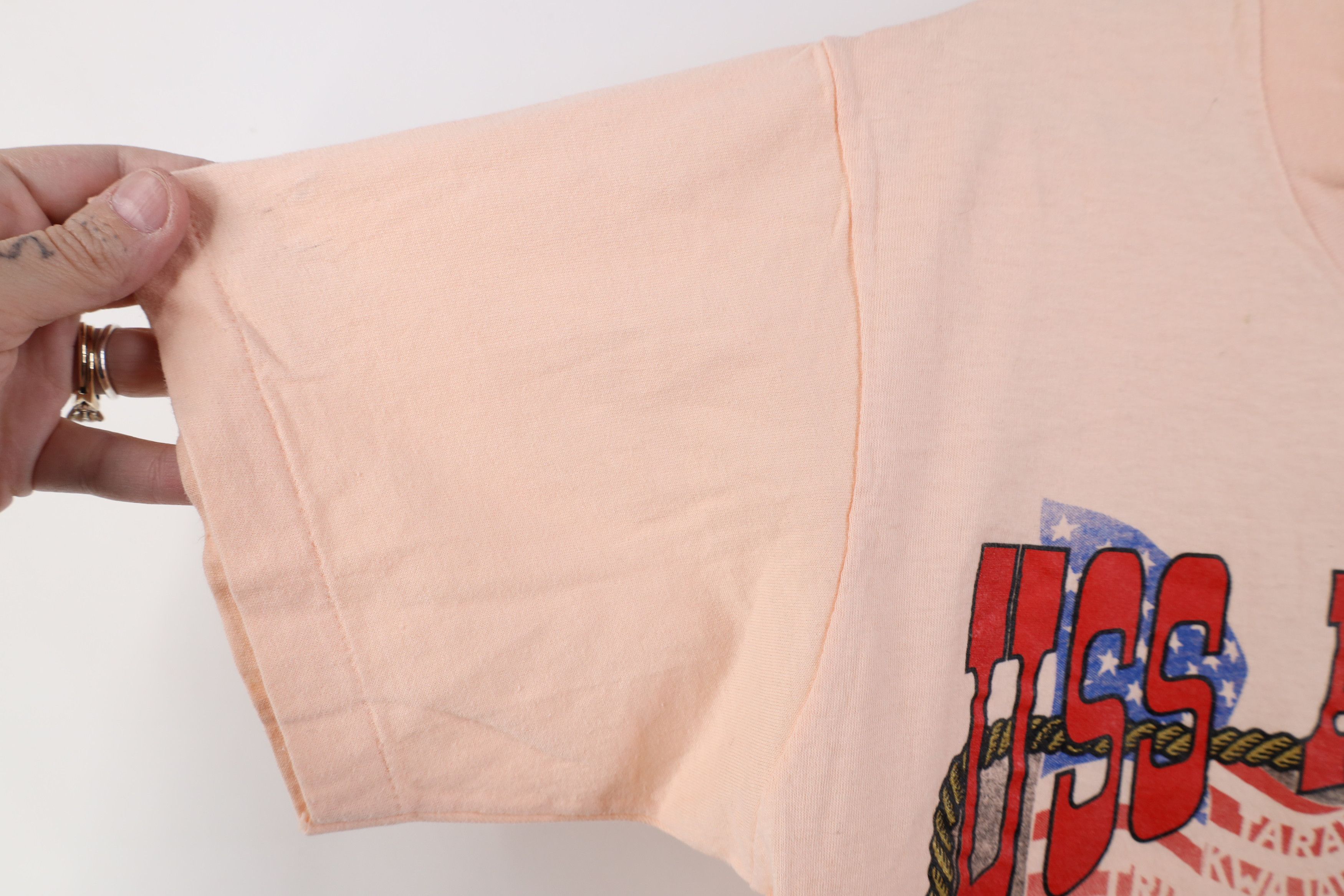 Vintage Vintage 80s USS Alabama Military Naval Ship T-Shirt Pink USA Size M / US 6-8 / IT 42-44 - 10 Thumbnail