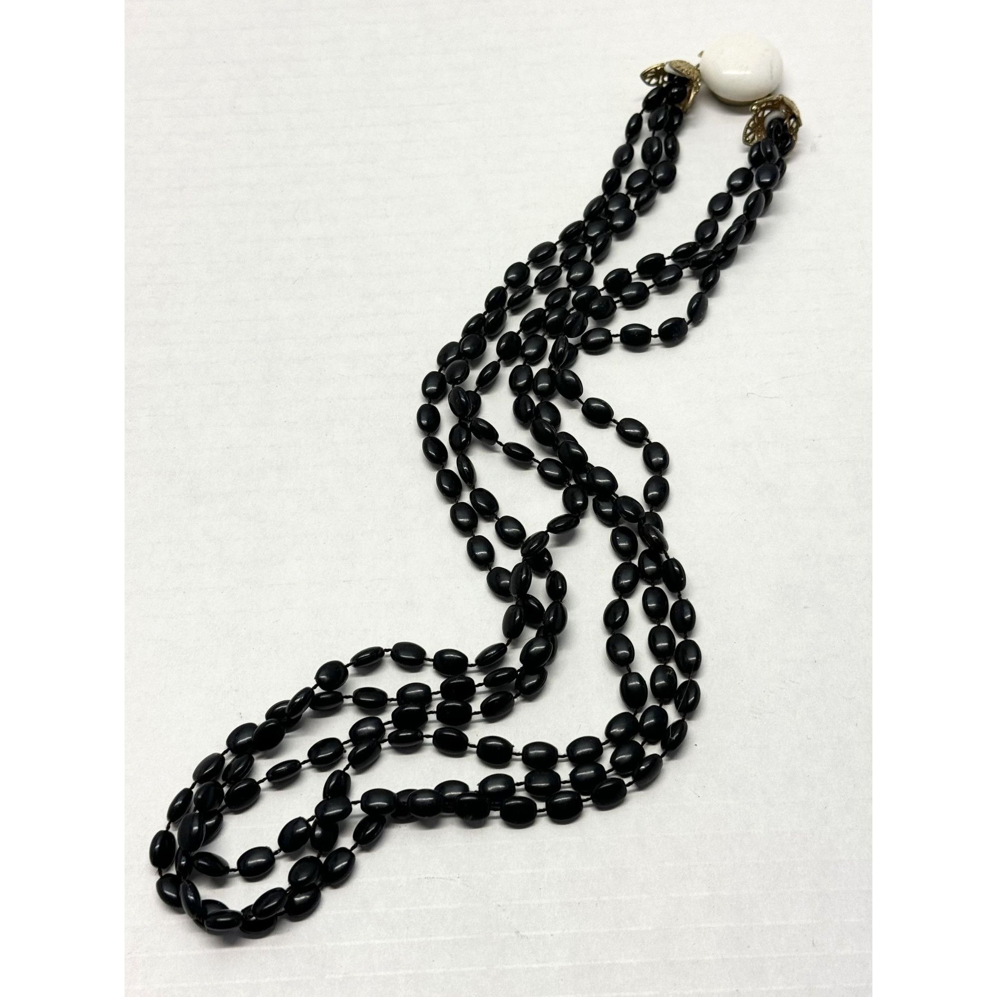 Vintage Vintage black beaded multi strand necklace Size ONE SIZE - 1 Thumbnail