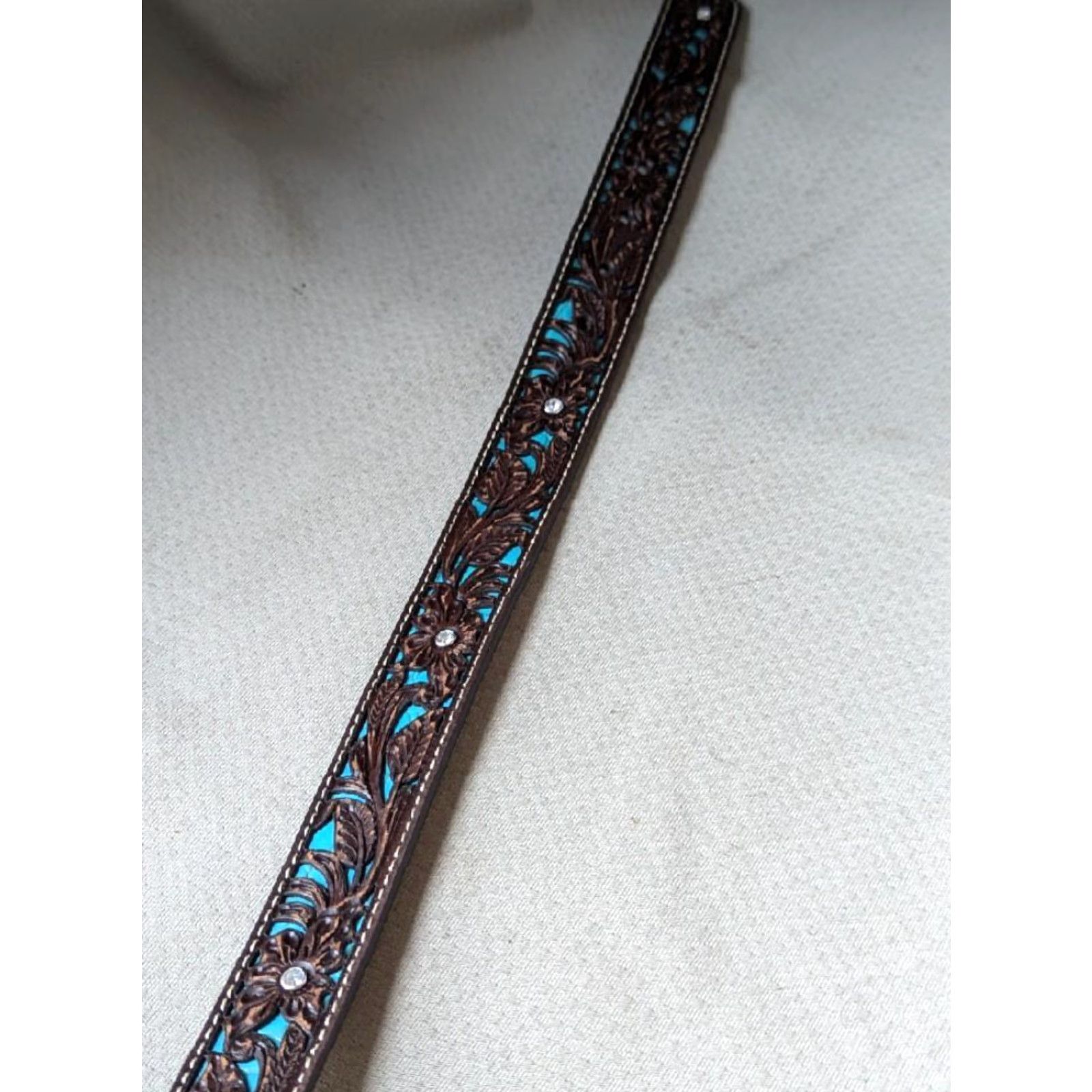 Ariat VINTAGE Ariat belt WESTERN belt Buckle Floral leather size 20 brown Size ONE SIZE - 5 Thumbnail