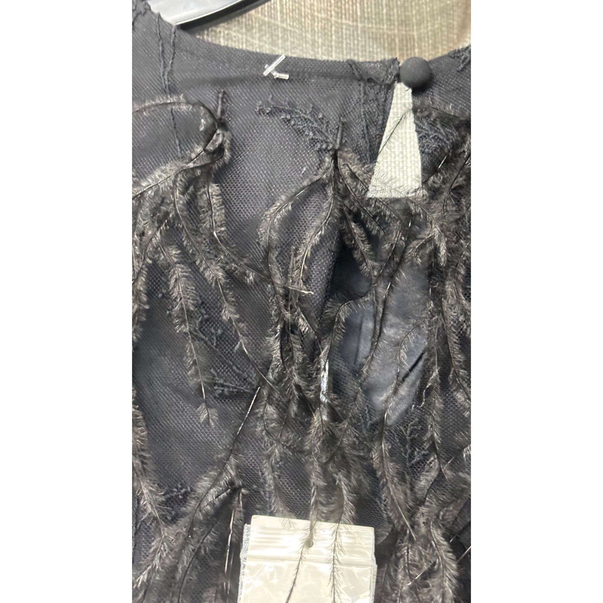 MILLY Milly Rana Feather Shift Mini Cocktail dress, Black, Sz. 4 Size S / US 4 / IT 40 - 8 Thumbnail