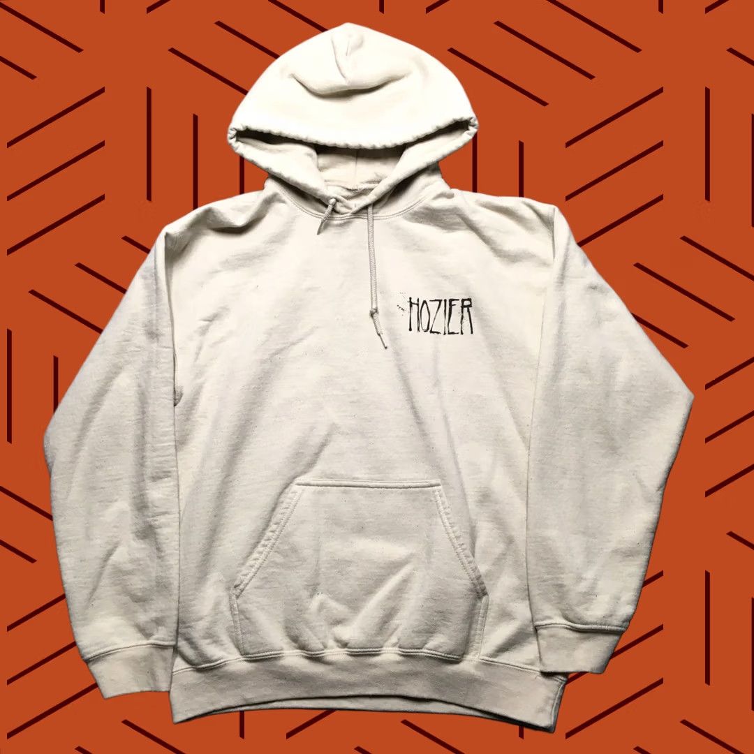 Vintage Hozier Hoodie Mens M Beige Pullover Sweatshirt Graphic Back Band Merch Fleece Size US M / EU 48-50 / 2 - 1 Thumbnail