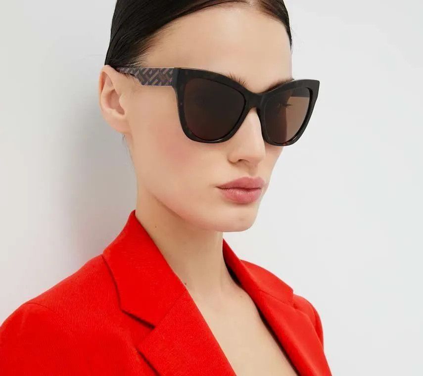 image of New Versace Ve4417U - 535973 Dark Brown Sunglasses, Women's