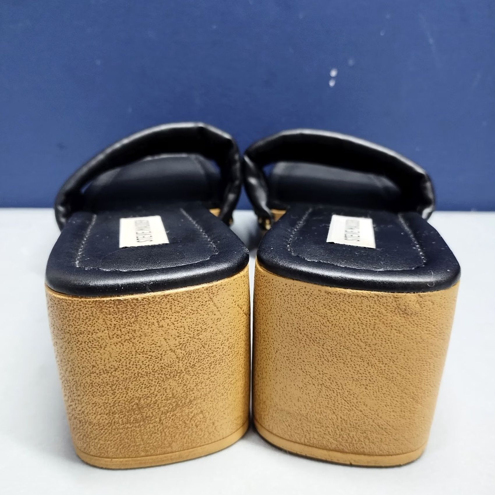 Steve Madden Steve Madden Chana Woody Platform Slide Sandals Womens US 9 Black Brown Open Toe Size Womens Size US 9 / IT 39 - 5 Thumbnail