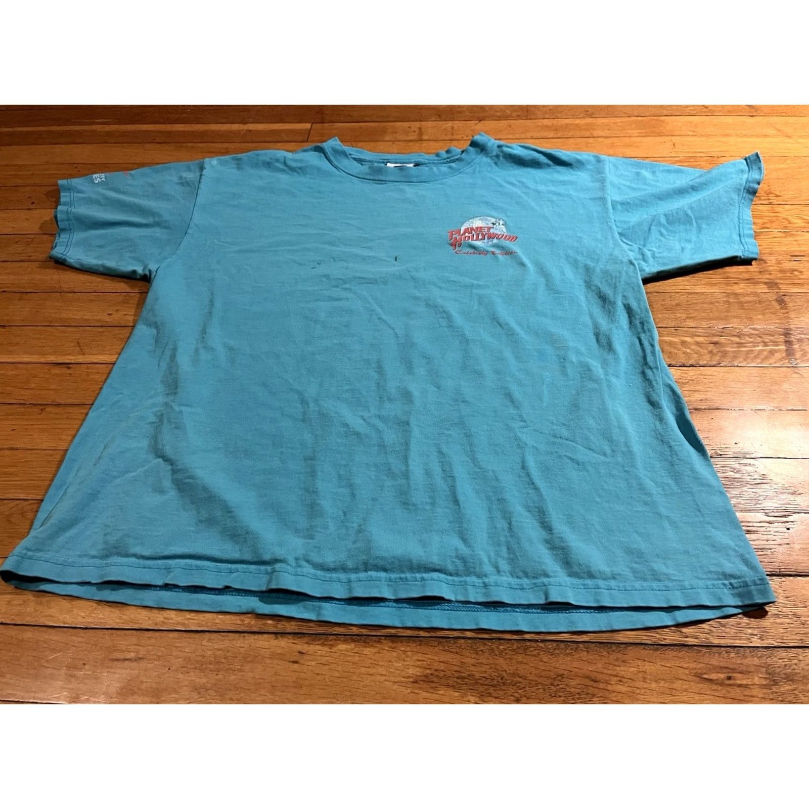 Planet Hollywood VINTAGE Planet Hollywood Inner City Shirts Men XL Blue Arnold Schwarzenegger 1991 90s City Retro Graphic Print Logo T-Shirt Mens XL Blue Size US XL / EU 56 / 4 - 3 Thumbnail