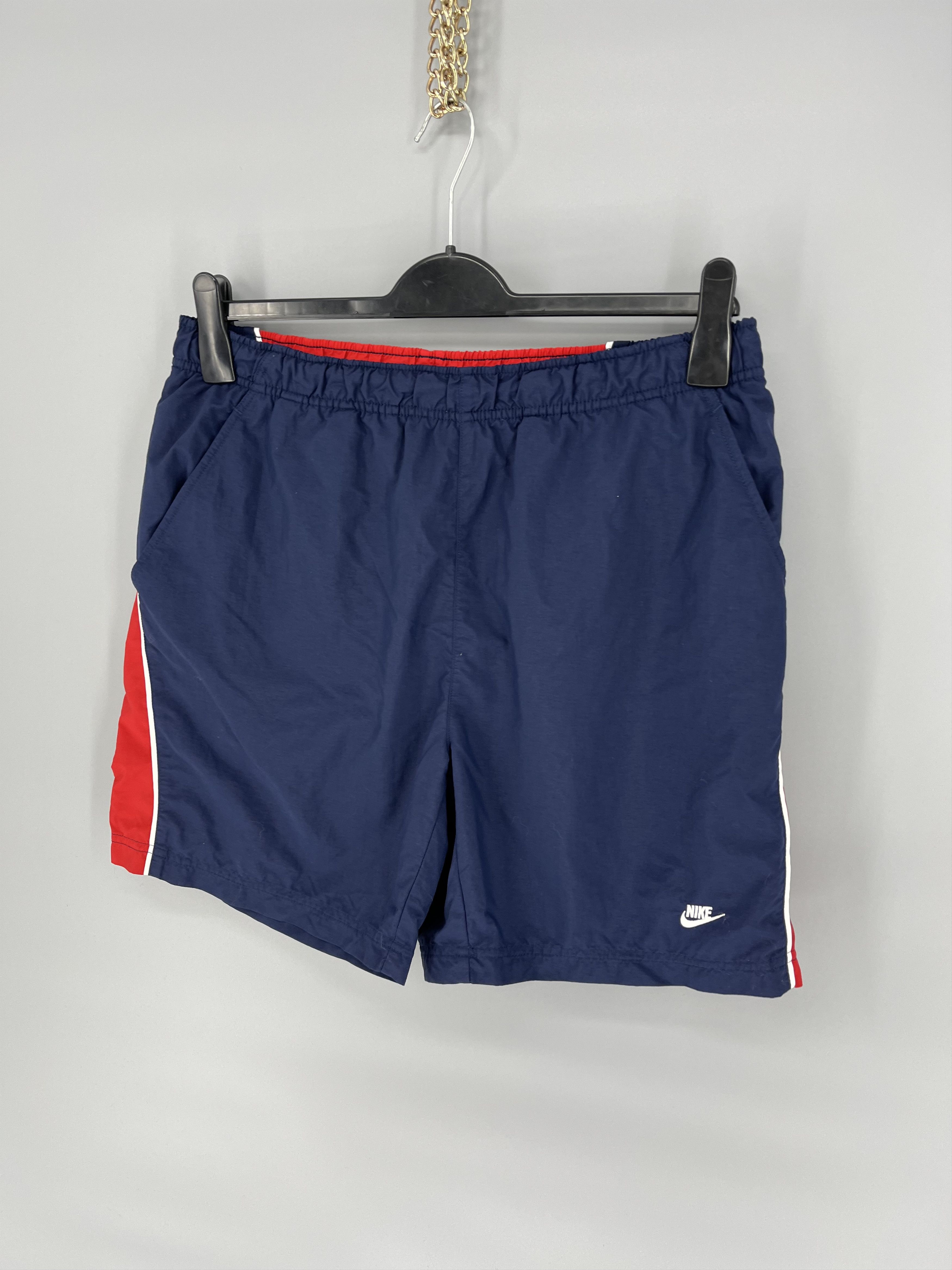 Nike × Vintage 90s Vintage Nike Black Nylon Mini Swoosh Shorts Travis Style Size US 34 / EU 50 - 4 Thumbnail