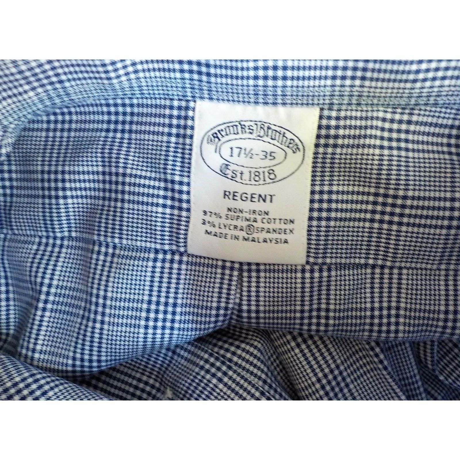 Brooks Brothers Brooks Brothers Dress Shirt Navy White Checkered Size 17 1/2 Regular Sleeve 34/35 Let's 171/2-35 Ships Men's Shirt Regent LS 1818"} Size US XL / EU 56 / 4 - 5 Thumbnail