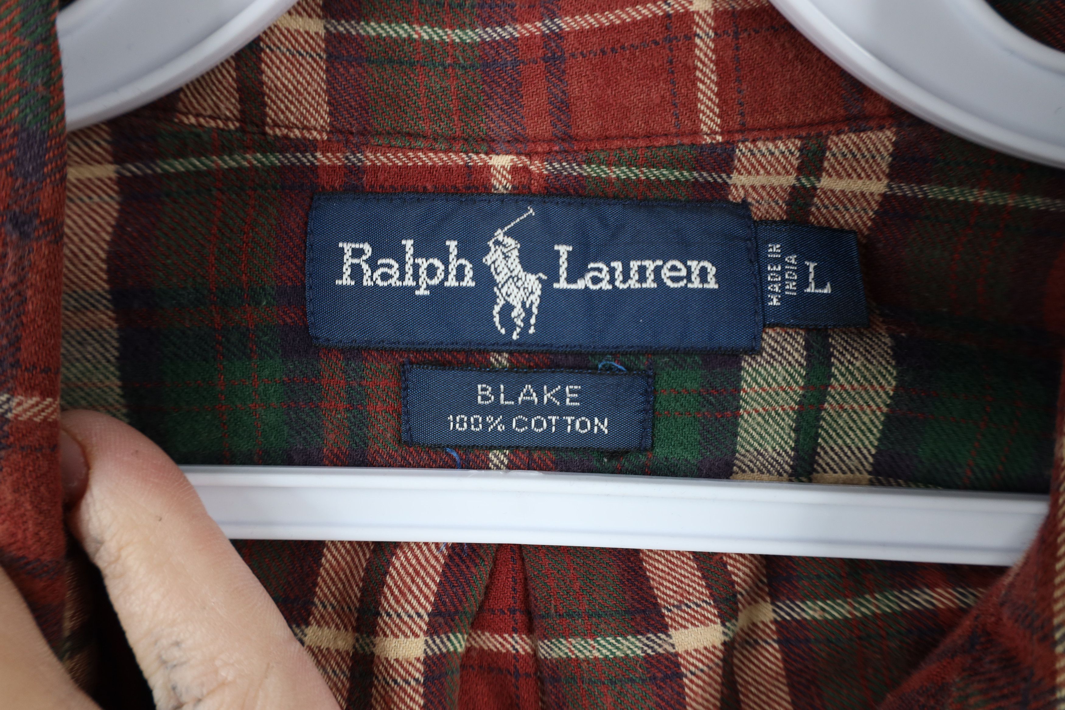 Ralph Lauren × Vintage Vintage 90s Ralph Lauren Flannel Button Down Shirt Plaid Size US L / EU 52-54 / 3 - 7 Thumbnail