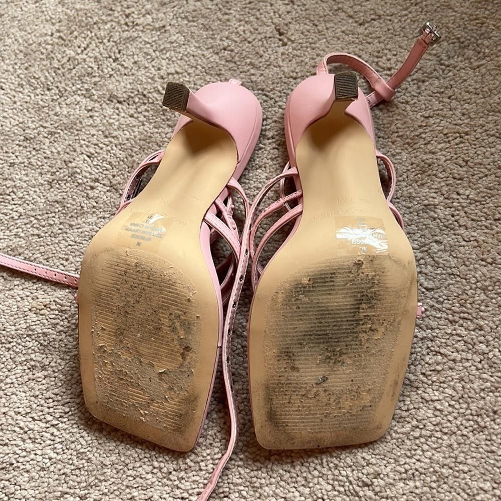 Designer Elegant Pink Strappy High Heels by Marc Fisher Size US 7 / IT 37 - 5 Thumbnail