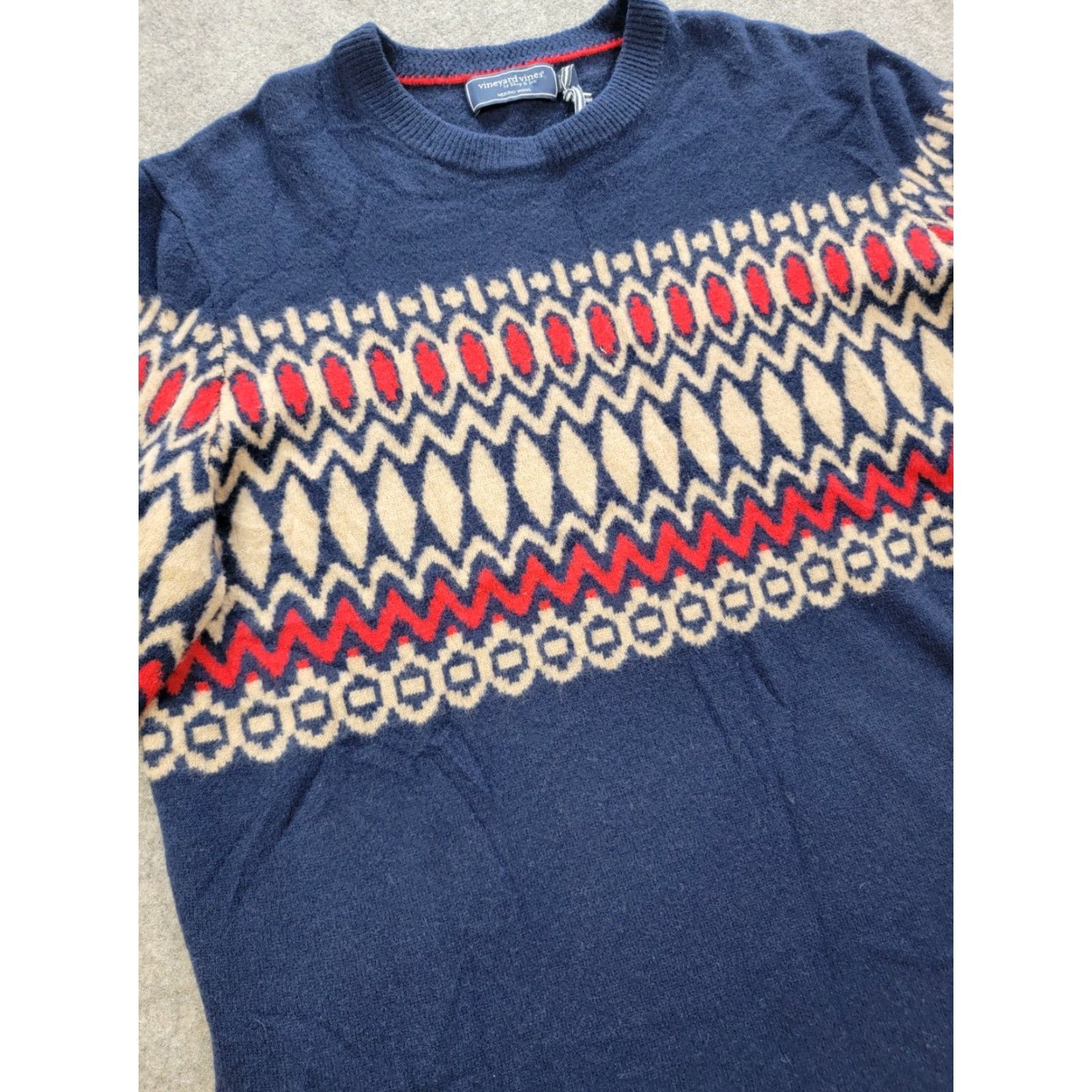 Vineyard Vines VINEYARD VINES Sweater Mens Large Blue Fair Isle Crew NWT 100% Merino Wool Knit Pullover Casual Dress Winter Fall Sports Mens Size US L / EU 52-54 / 3 - 5 Thumbnail