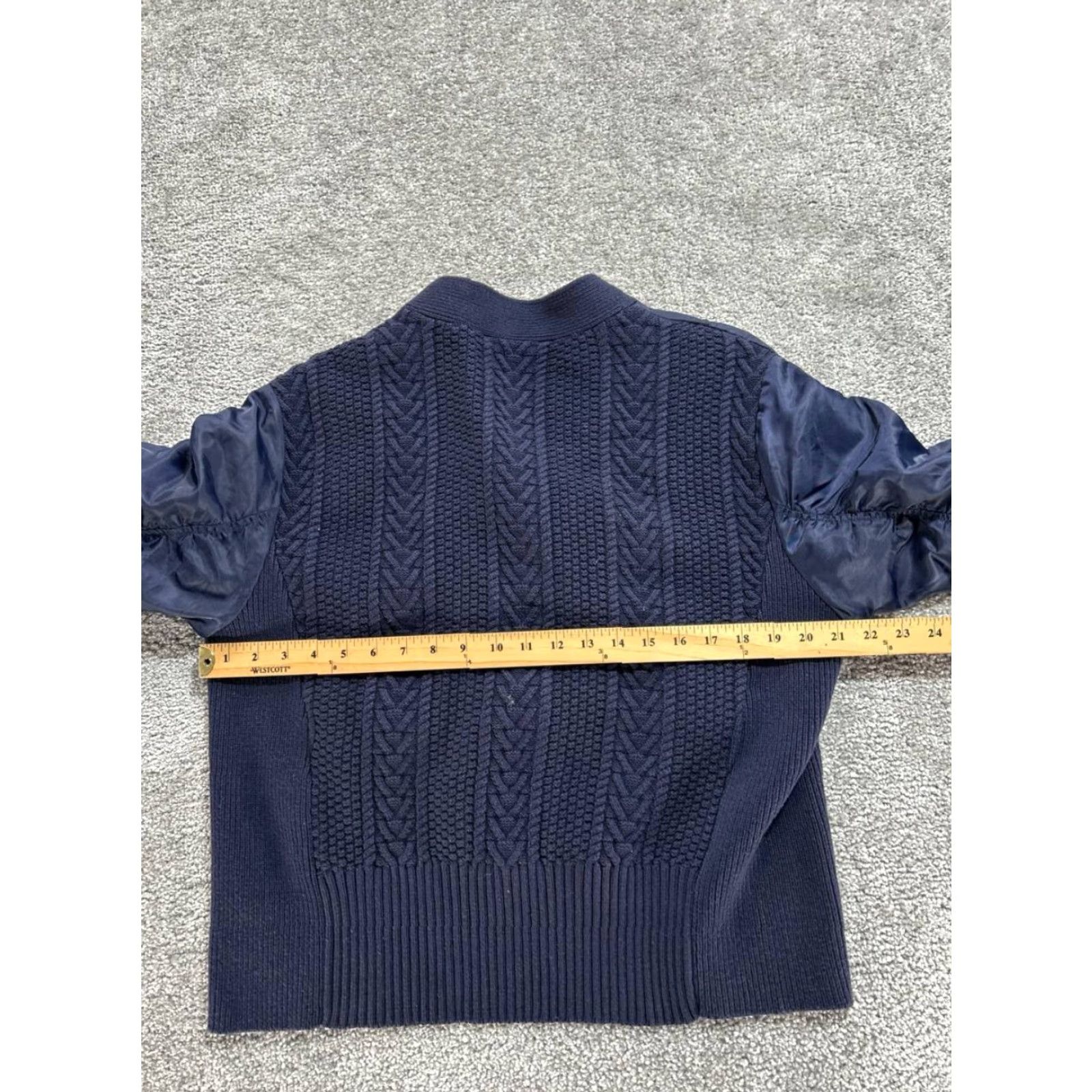 Zara Zara Jacket Womens Medium Blue Ribbed Cable Knit Sweater V Neck Button Front Size M / US 6-8 / IT 42-44 - 6 Thumbnail