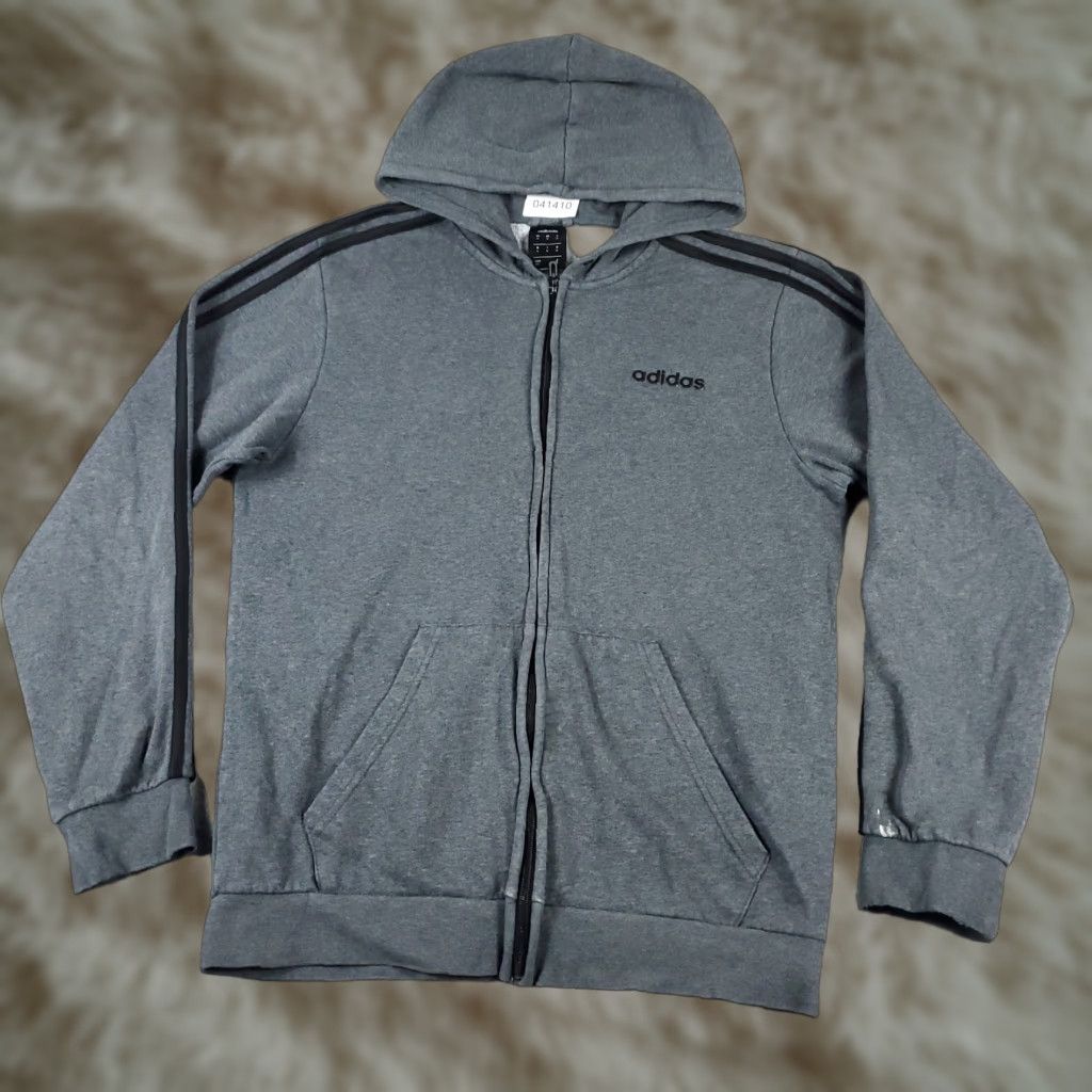 Adidas Adidas Hoodie Mens Medium Zip Full Gray Sweatshirt Casual Sweatshirt Hoodie Full Zip Adidas Mens Medium Gray Knit Polyester Logo Accents Size US M / EU 48-50 / 2 - 1 Thumbnail