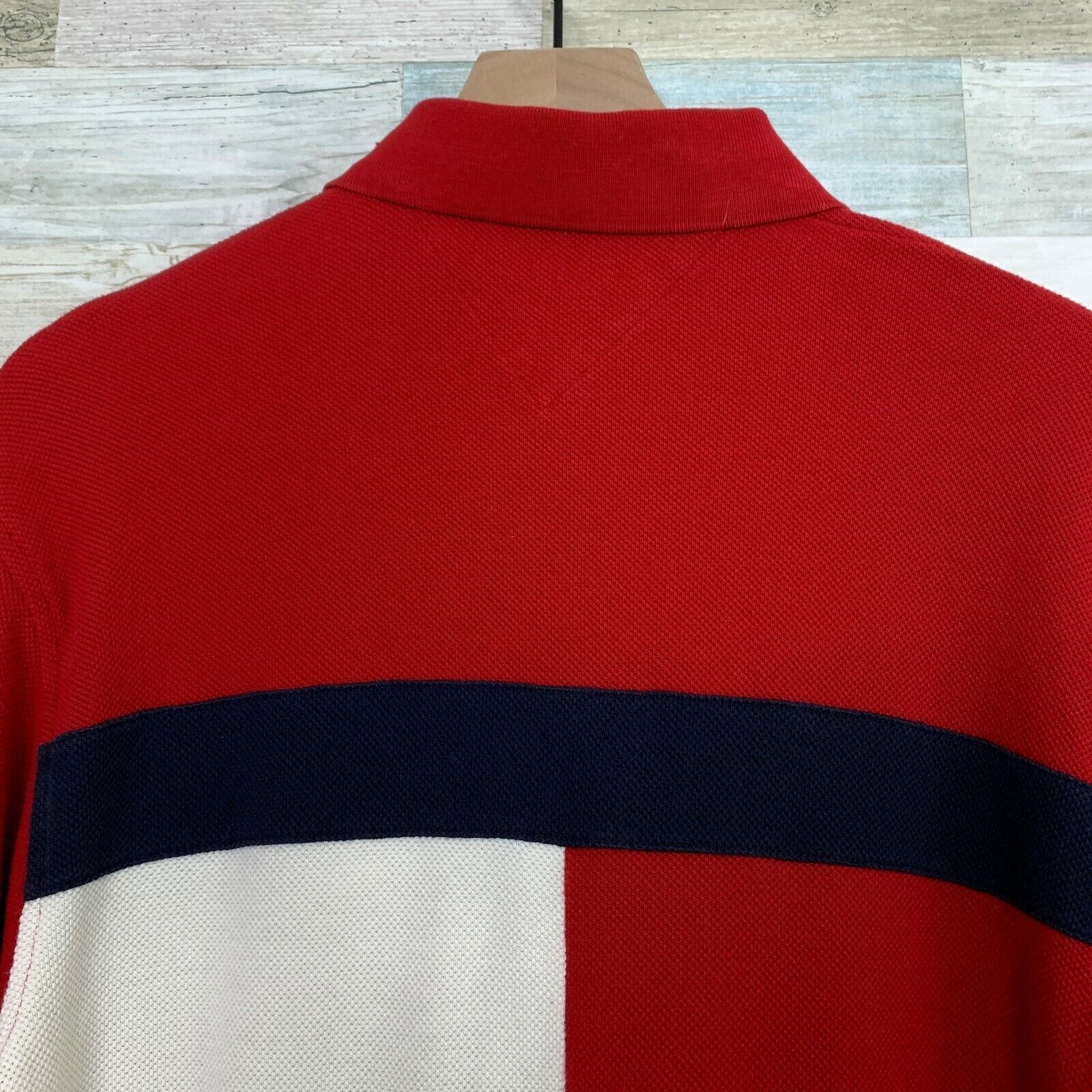 Tommy Hilfiger Tommy Hilfiger Vintage Flag Rugby Polo Shirt Red Mens M Size US M / EU 48-50 / 2 - 6 Thumbnail
