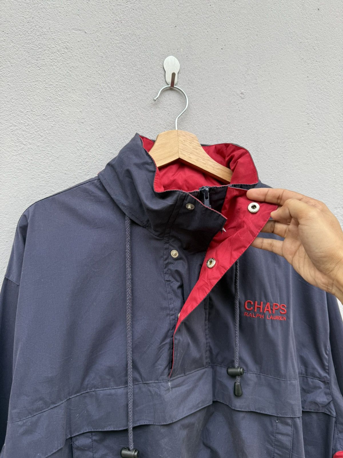 Polo Ralph Lauren 90s CHAPS RALPH LAUREN Halfzip Kangaroo Pocket Anorak Jacket Size US L / EU 52-54 / 3 - 3 Thumbnail