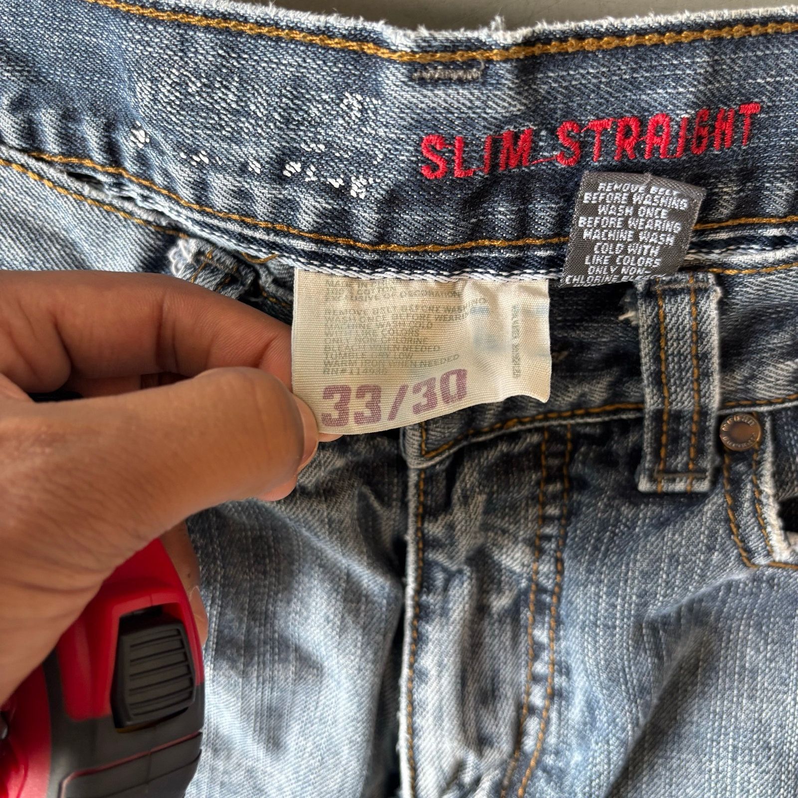 Vintage y2k faded slim straight denim jeans Size US 33 - 5 Thumbnail