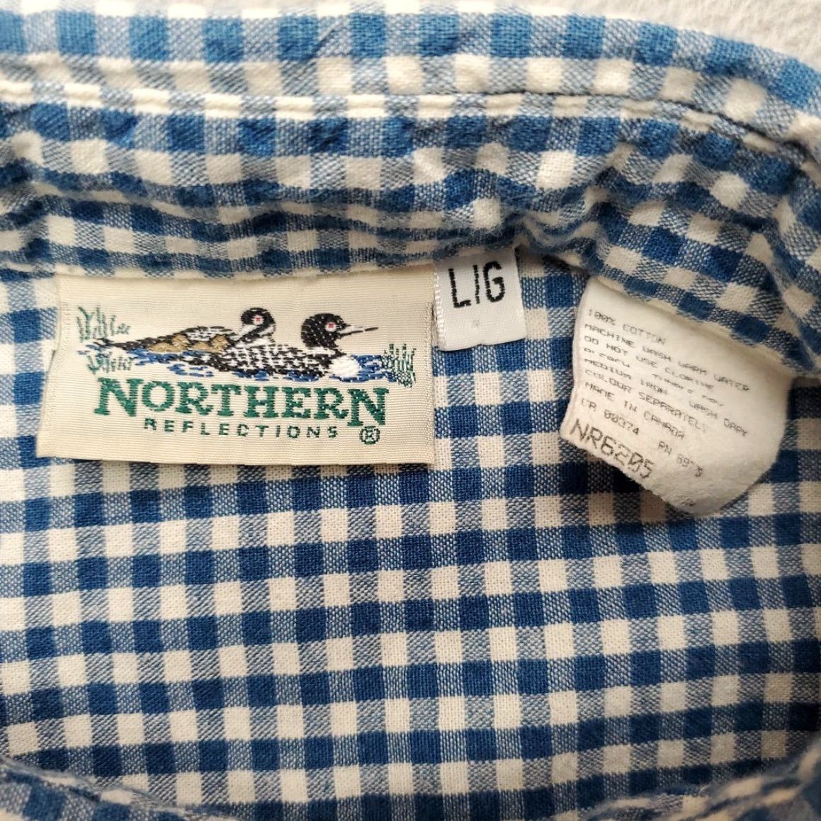 Northern Reflections VINTAGE Northern Reflections Shirt Mens L Blue Gingham Check Long Sleeve Shirt Canada Size US L / EU 52-54 / 3 - 4 Thumbnail