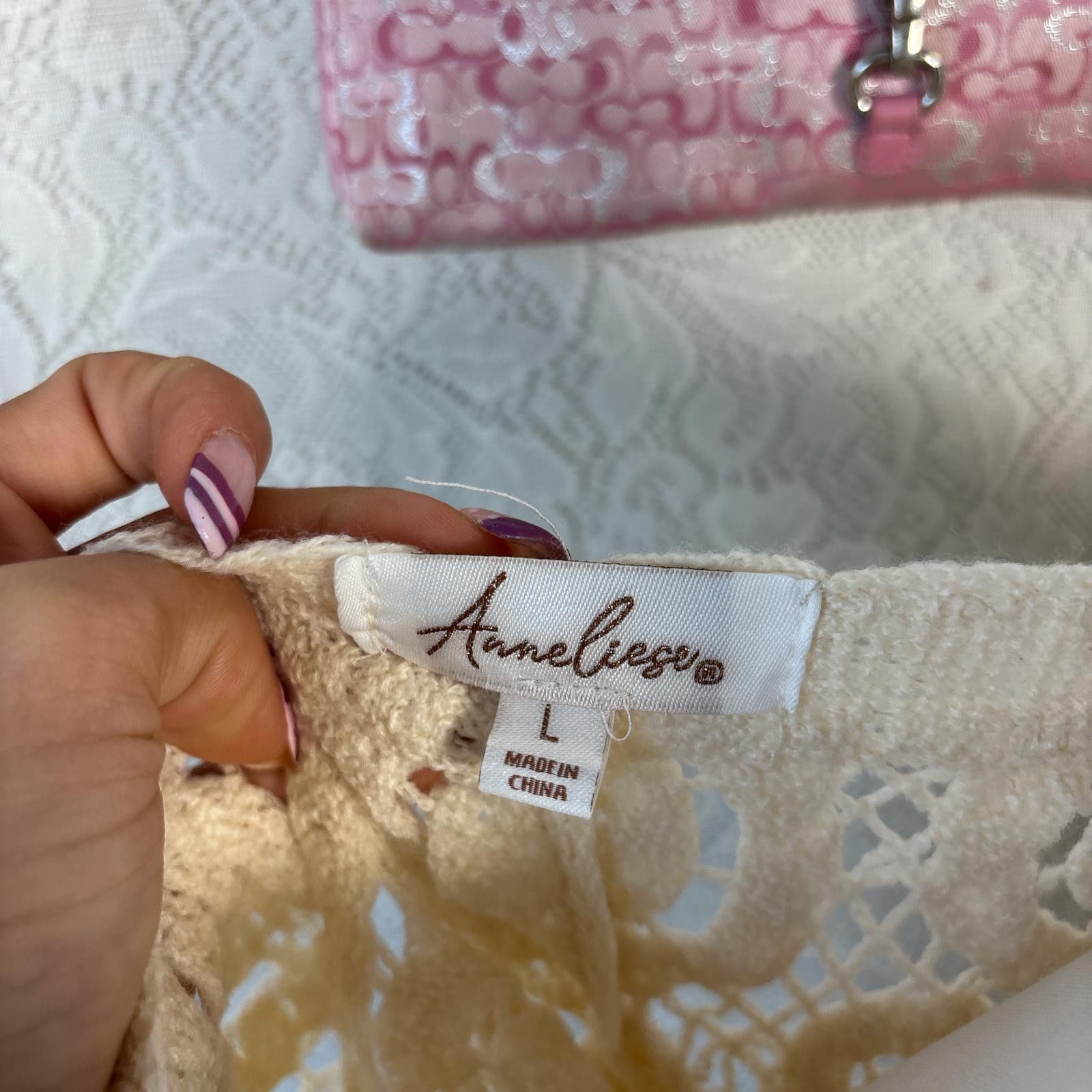 Other vintage cozy floral crochet cardigan Size L / US 10 / IT 46 - 6 Thumbnail