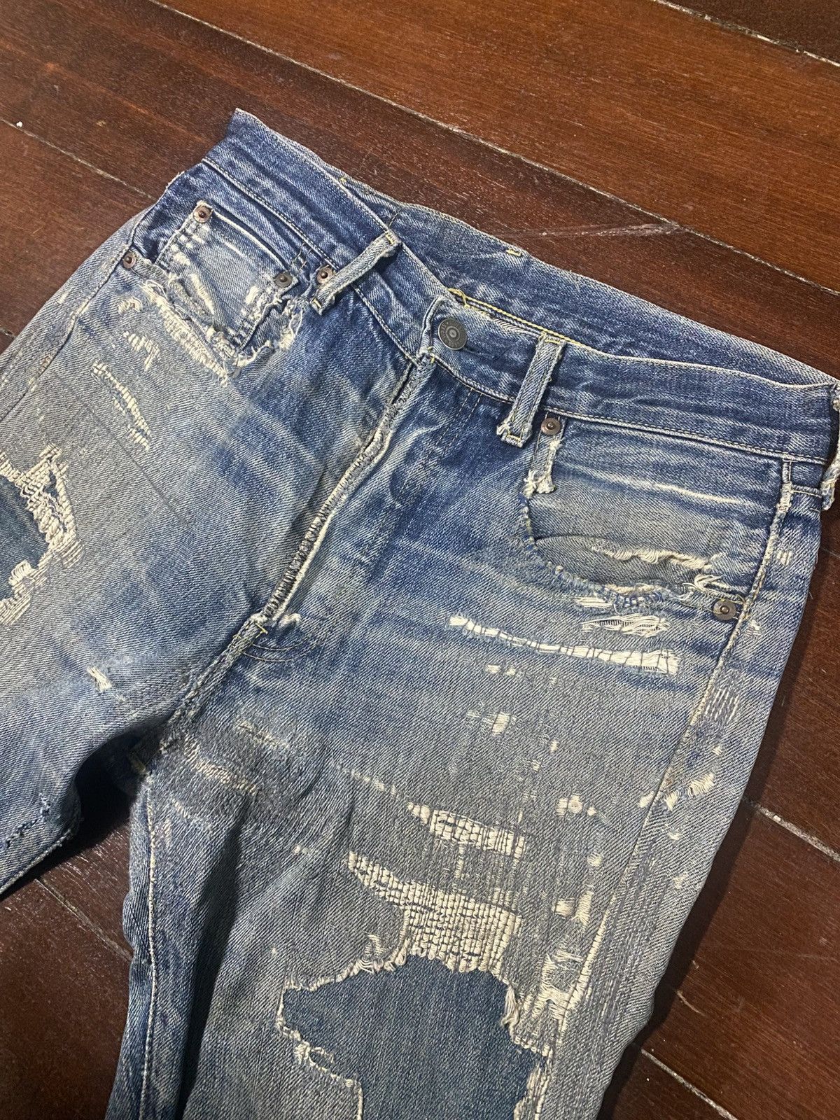 Levi's Vintage Clothing Vintage Levi’s Big E 503 RedLine boro distressed rework Size US 31 - 7 Thumbnail