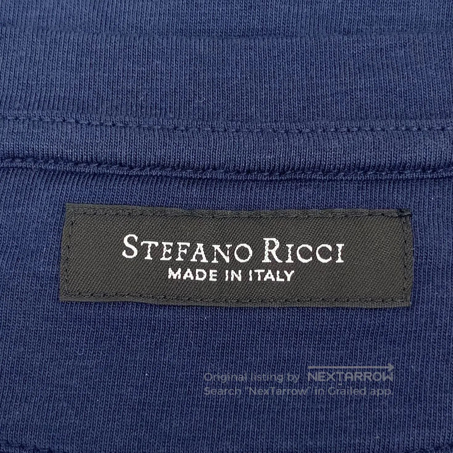 Stefano Ricci Stefano Ricci Dark Blue Cotton Tiger Logo Embroidered Roun Size US M / EU 48-50 / 2 - 5 Thumbnail