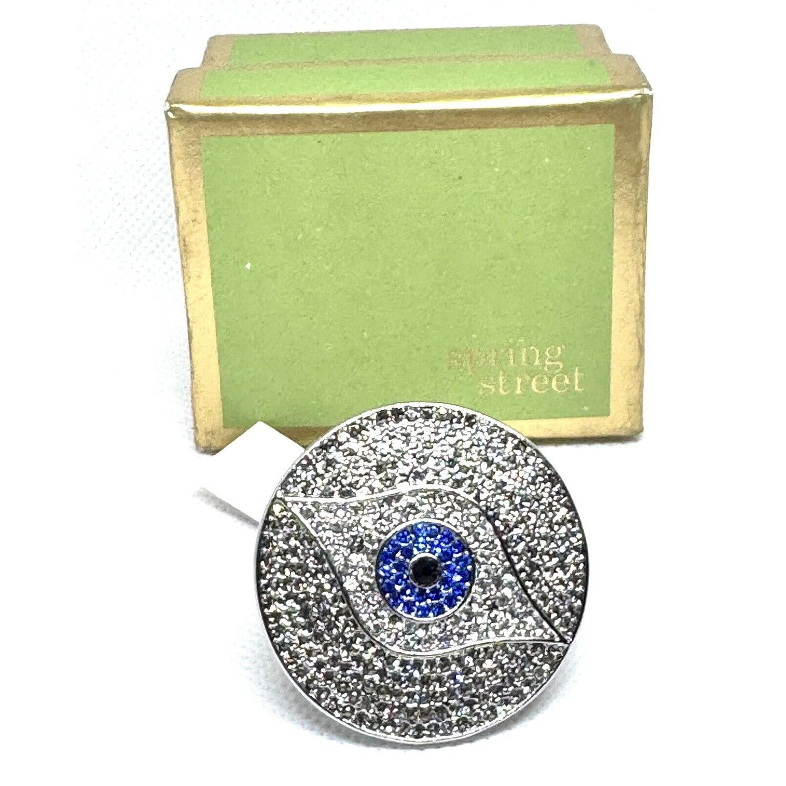 Other SPRING STREET LARGE EVIL EYE COCKTAIL RING ADJUSTABLE 6-8 Size ONE SIZE - 3 Thumbnail