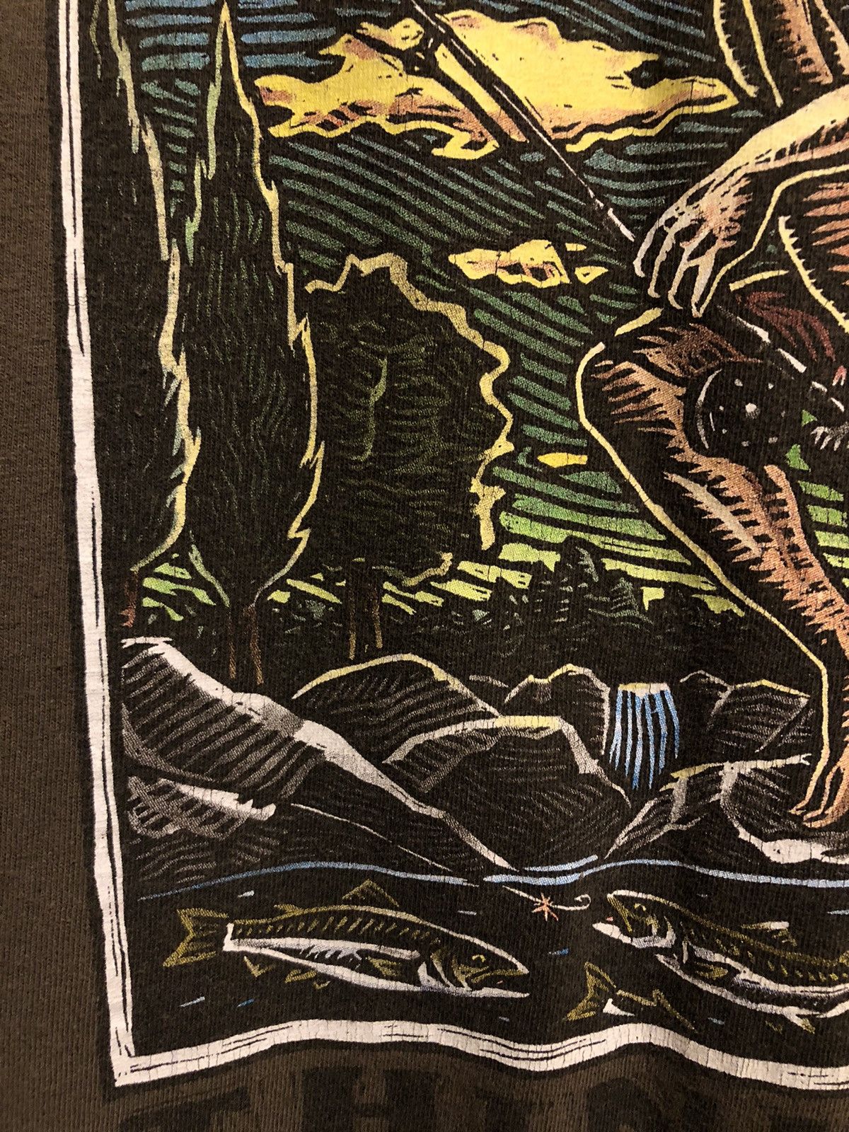 Vintage Vintage ‘The Thinker’ Fishing Humour T Shirt Size US L / EU 52-54 / 3 - 4 Thumbnail