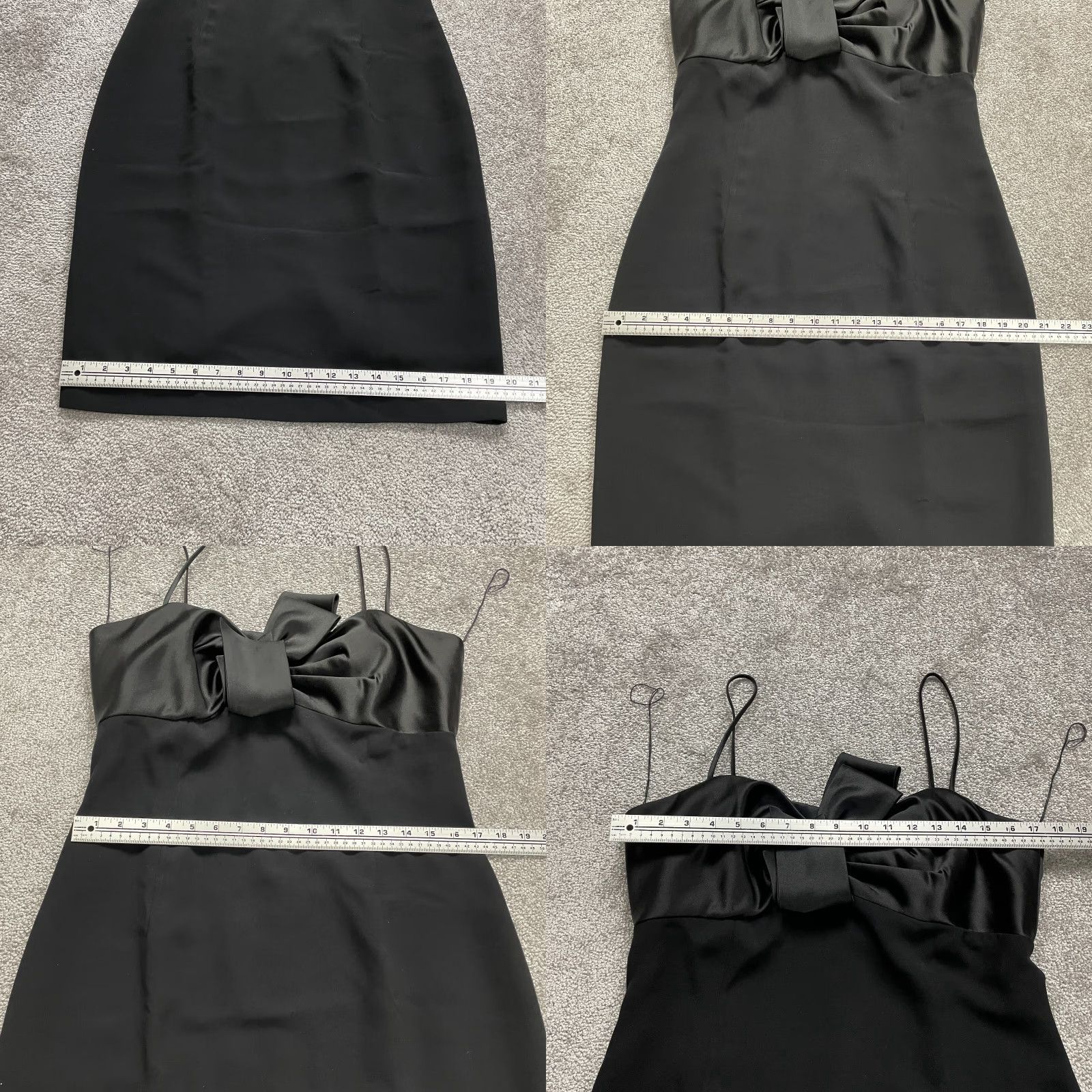 MAGGY LONDON Maggie London Dress Womens 14 Midi Cocktail Black Bow Sweetheart Spaghetti Party Size XL / US 12-14 / IT 48-50 - 8 Thumbnail