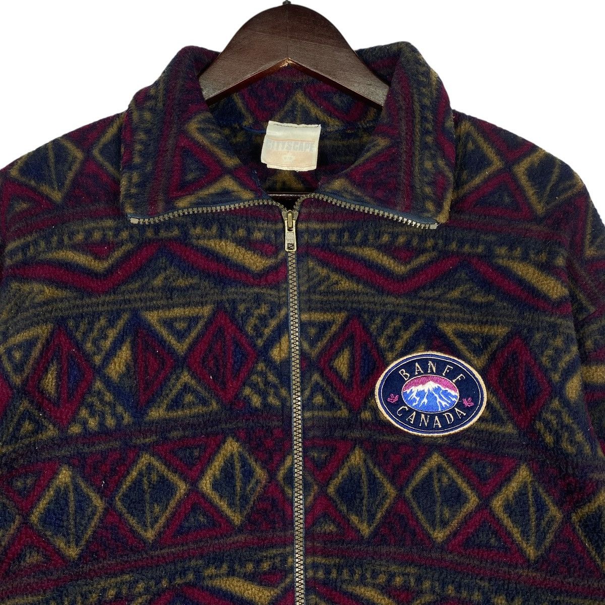 Vintage Vintage 90s Banff Canada Aztec Native Navajo Fleece Sweater Size US S / EU 44-46 / 1 - 5 Thumbnail