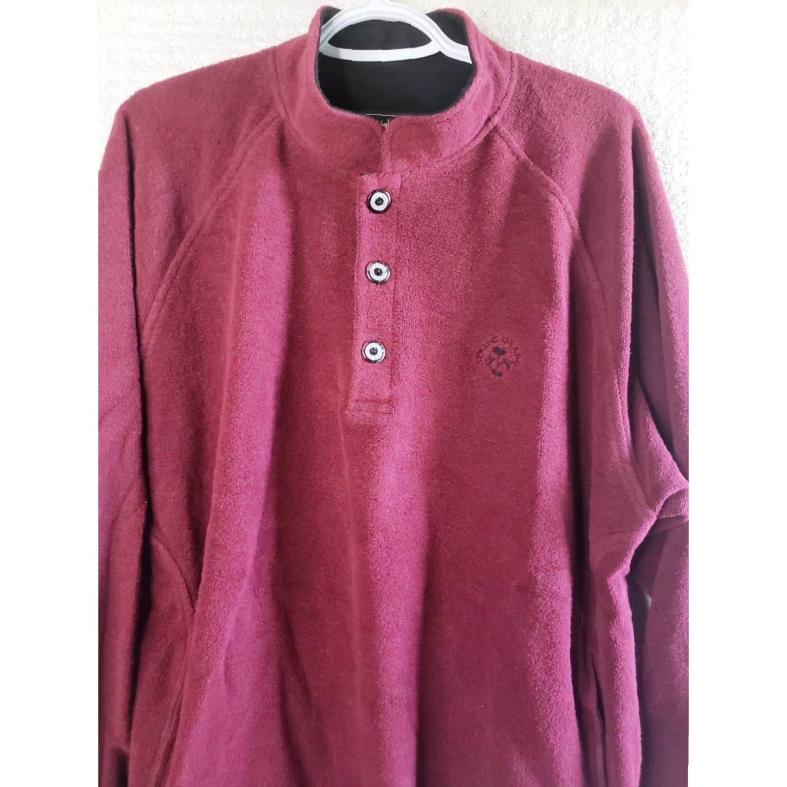 Vintage VINTAGE Straight Down Sweater Men’s Large Pullover 3-Botton Collared Long Sleeve Red Cotton Polyester Blend with Chest Logo, Pre-owned Size US L / EU 52-54 / 3 - 3 Thumbnail
