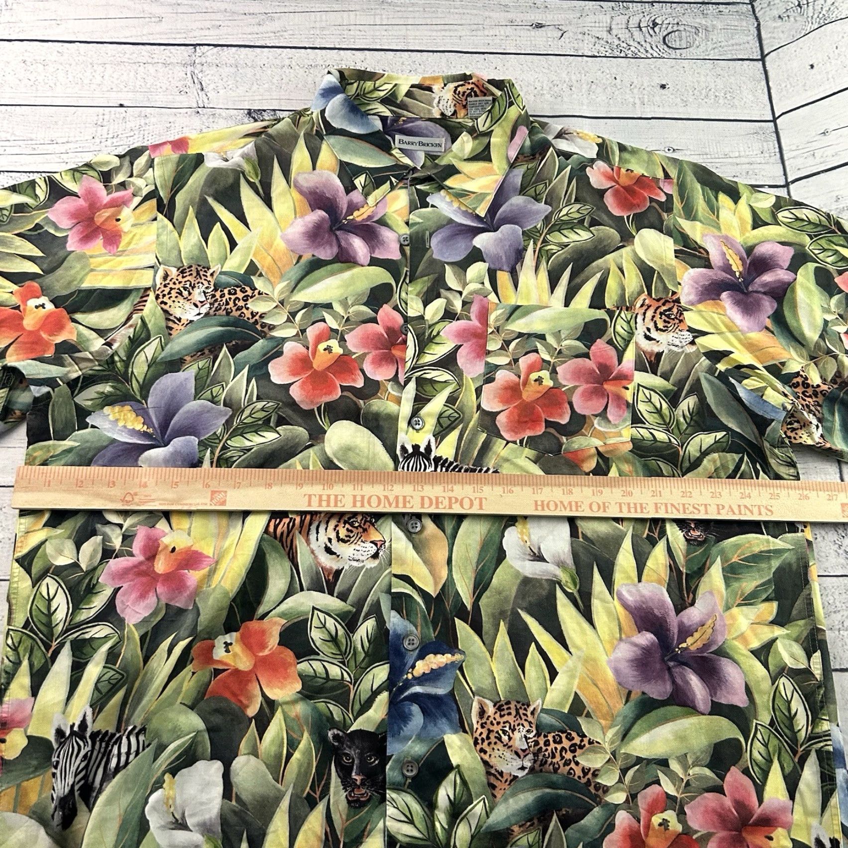 Vintage Barry Bricken Hawaiian Zoo Short Sleeve Button Front Shirt Men's XL Size US XL / EU 56 / 4 - 4 Thumbnail