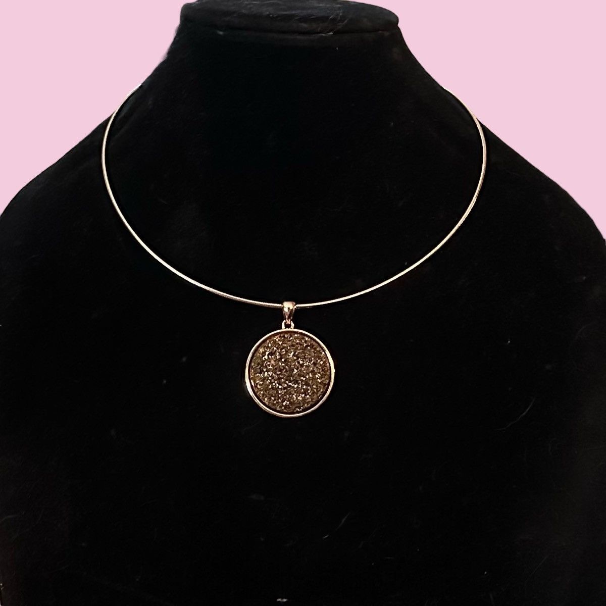 Joan Rivers Joan Rivers rose gold druzy quartz omega necklace Size ONE SIZE - 1 Thumbnail