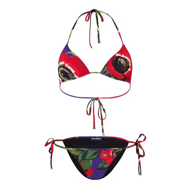 Dolce & Gabbana o1g2r1mq1024 Size: M / Floral Triangle Bikini in Multicolor Size ONE SIZE - 1 Thumbnail