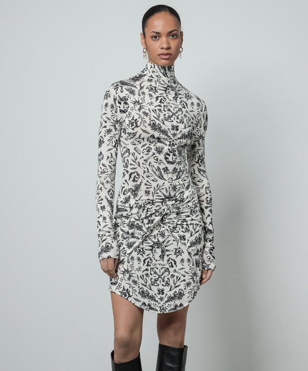 Off-White o1y1225 Mini Dress in White/Black Size M / US 6-8 / IT 42-44 - 3 Thumbnail
