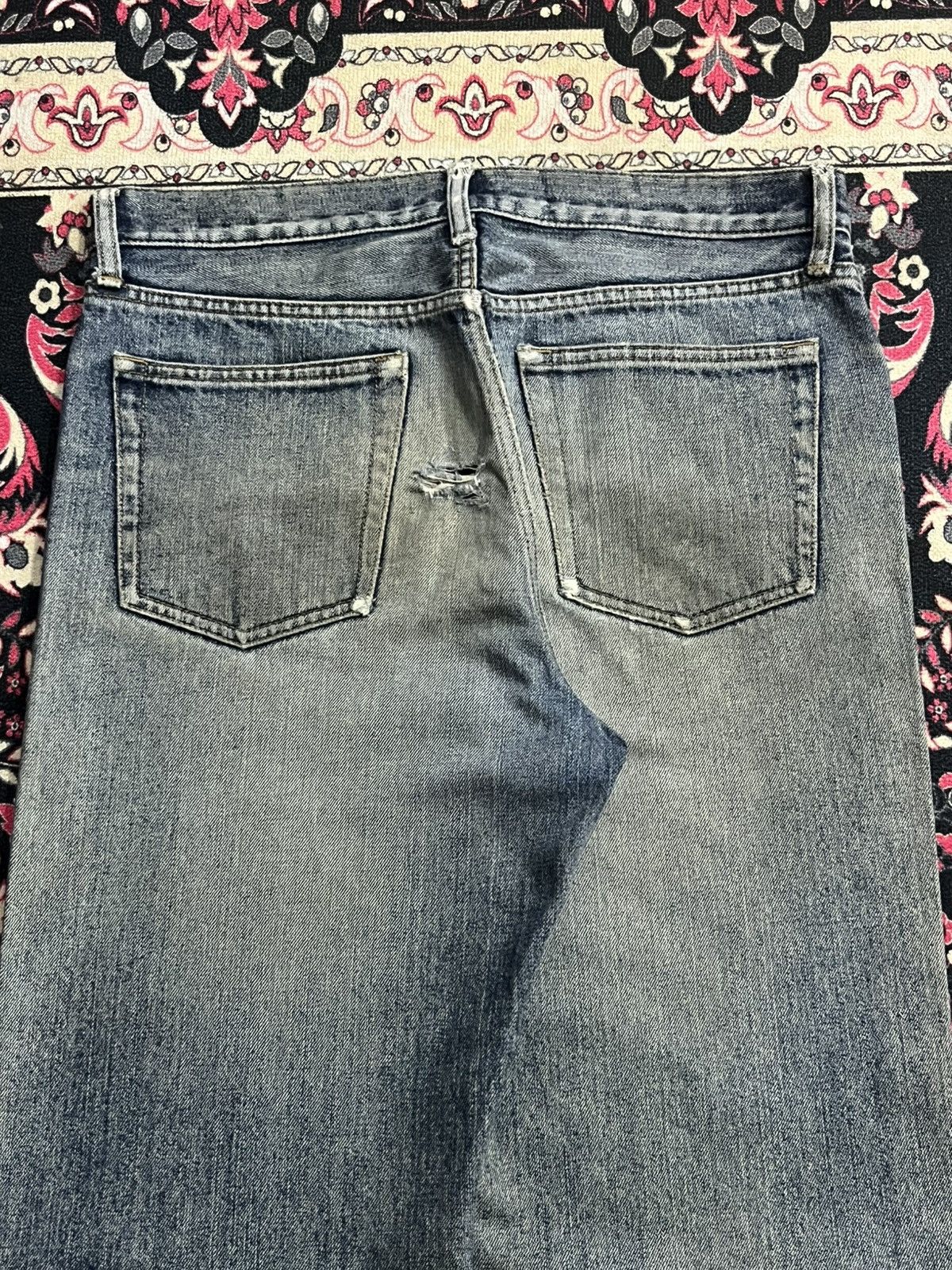 Undercover × Uniqlo Vintage Uniqlo Blue Faded Washed Distressed Straight Jeans Size US 31 - 7 Thumbnail