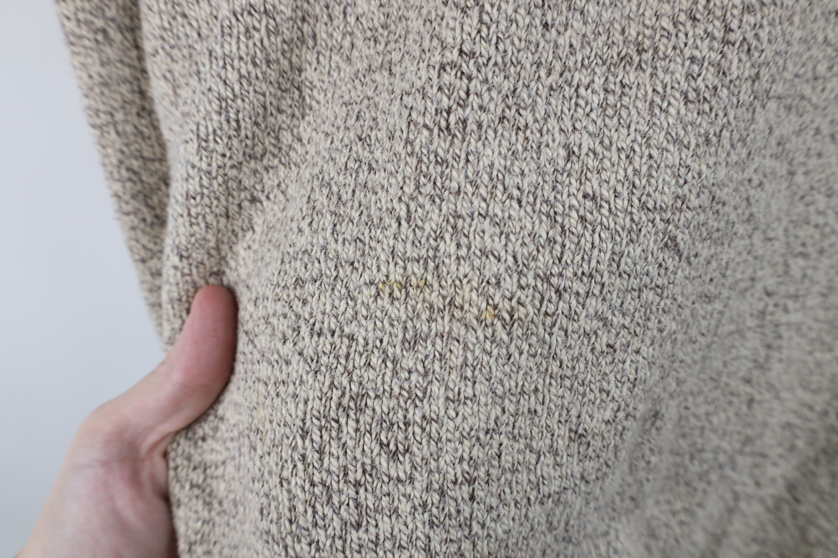 Vintage Vintage 90s Streetwear Distressed Knit Sweater Oatmeal Brown Size US L / EU 52-54 / 3 - 4 Thumbnail