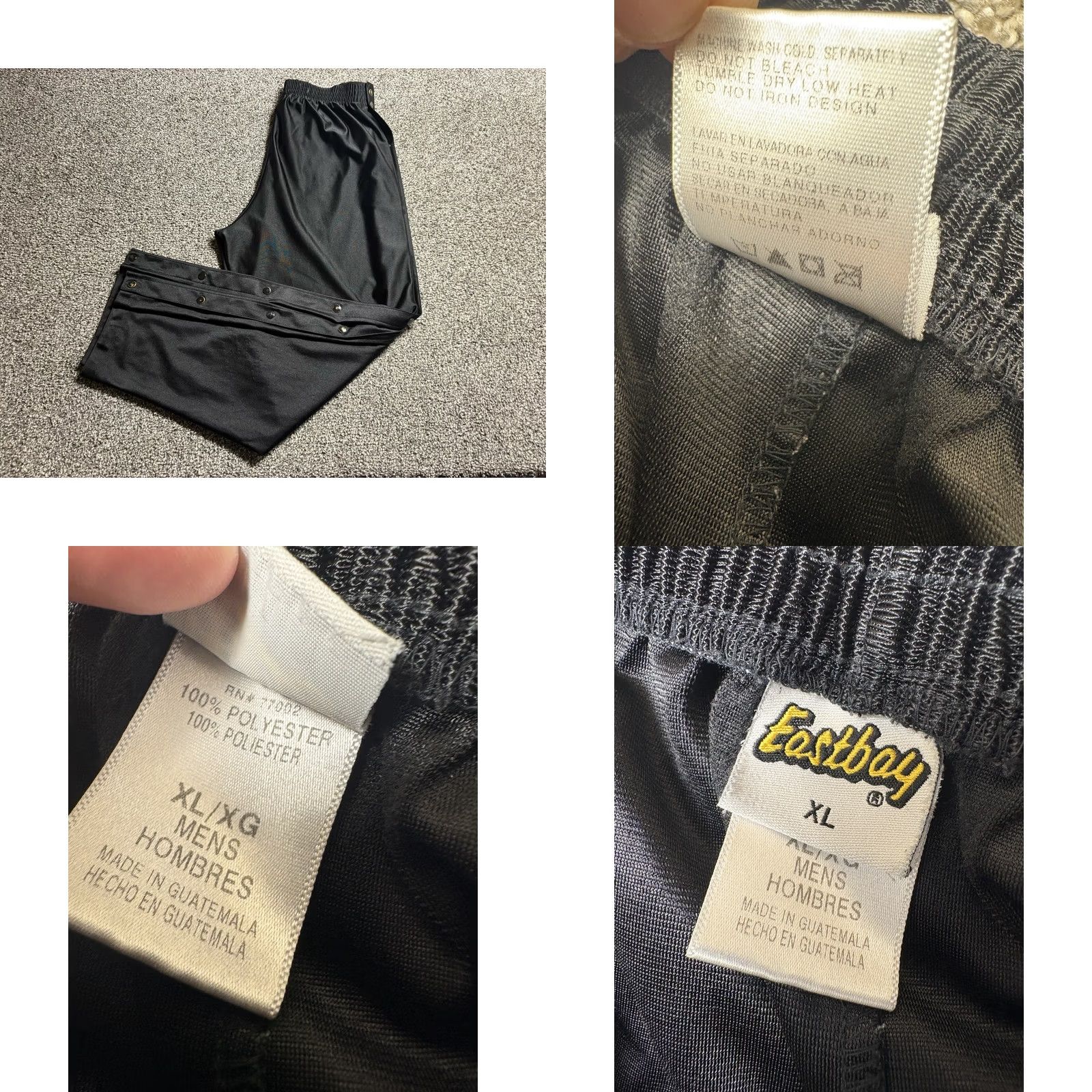 Vintage VINTAGE Eastbay Break Away Pants Mens XL Track Pants Joggers Satin Black 90s Hip Hop Basketball Size US 36 / EU 52 - 8 Thumbnail