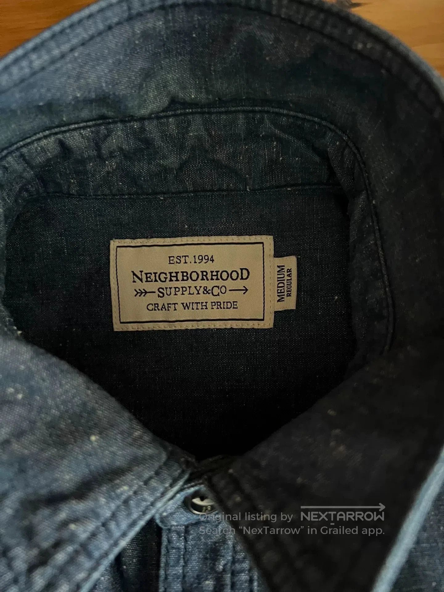 Japanese Brand premium blue denim embroidered utility shirt. Size US M / EU 48-50 / 2 - 7 Thumbnail