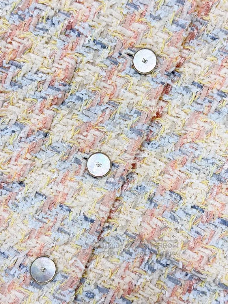 Chanel Chanel Milk yellow mixed color woven small stand-up collar Size XS / US 0-2 / IT 36-38 - 4 Thumbnail