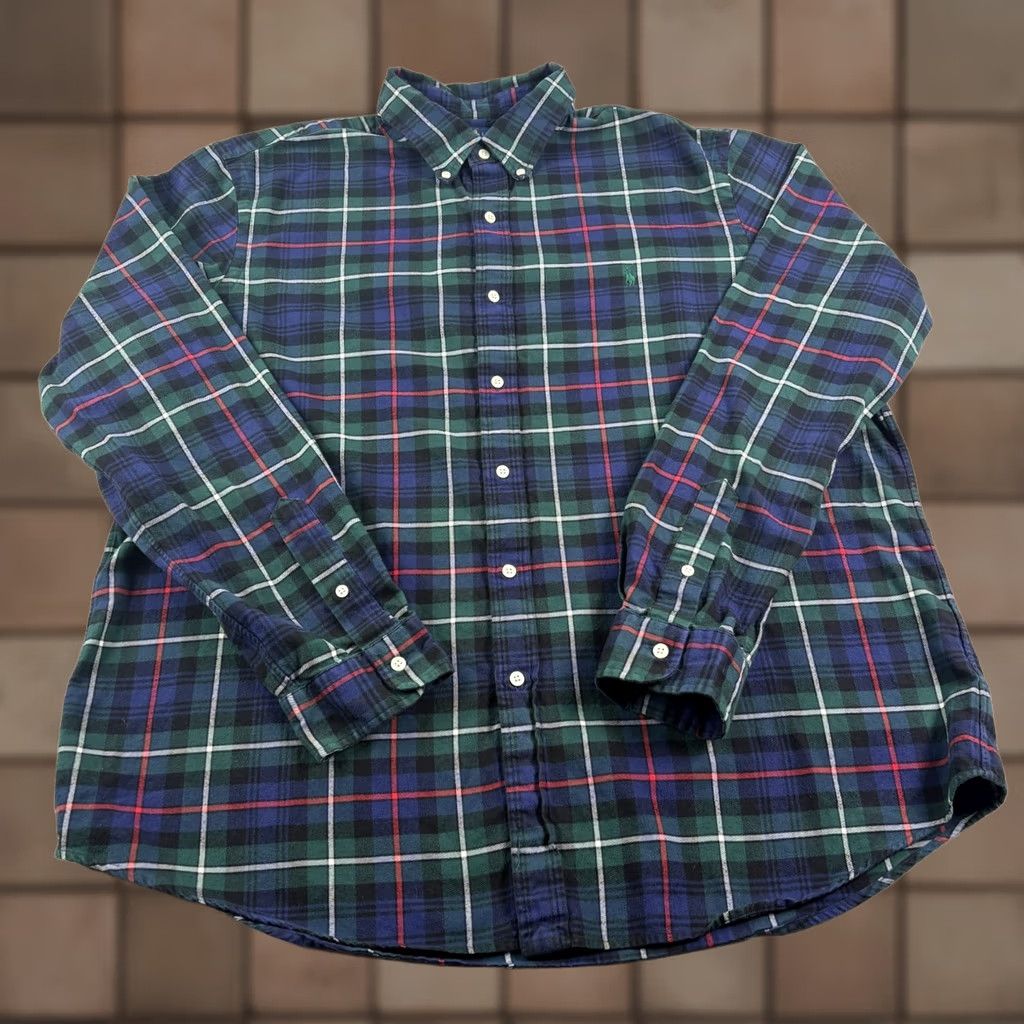 Polo Ralph Lauren Polo Ralph Lauren Shirt Men 2XL Blue Plaid Button-Down Collar Classic Fit Cotton Flannel Long Sleeve Shirt 2XL Mens Regular Size Type: Regular Size US XXL / EU 58 / 5 - 1 Thumbnail