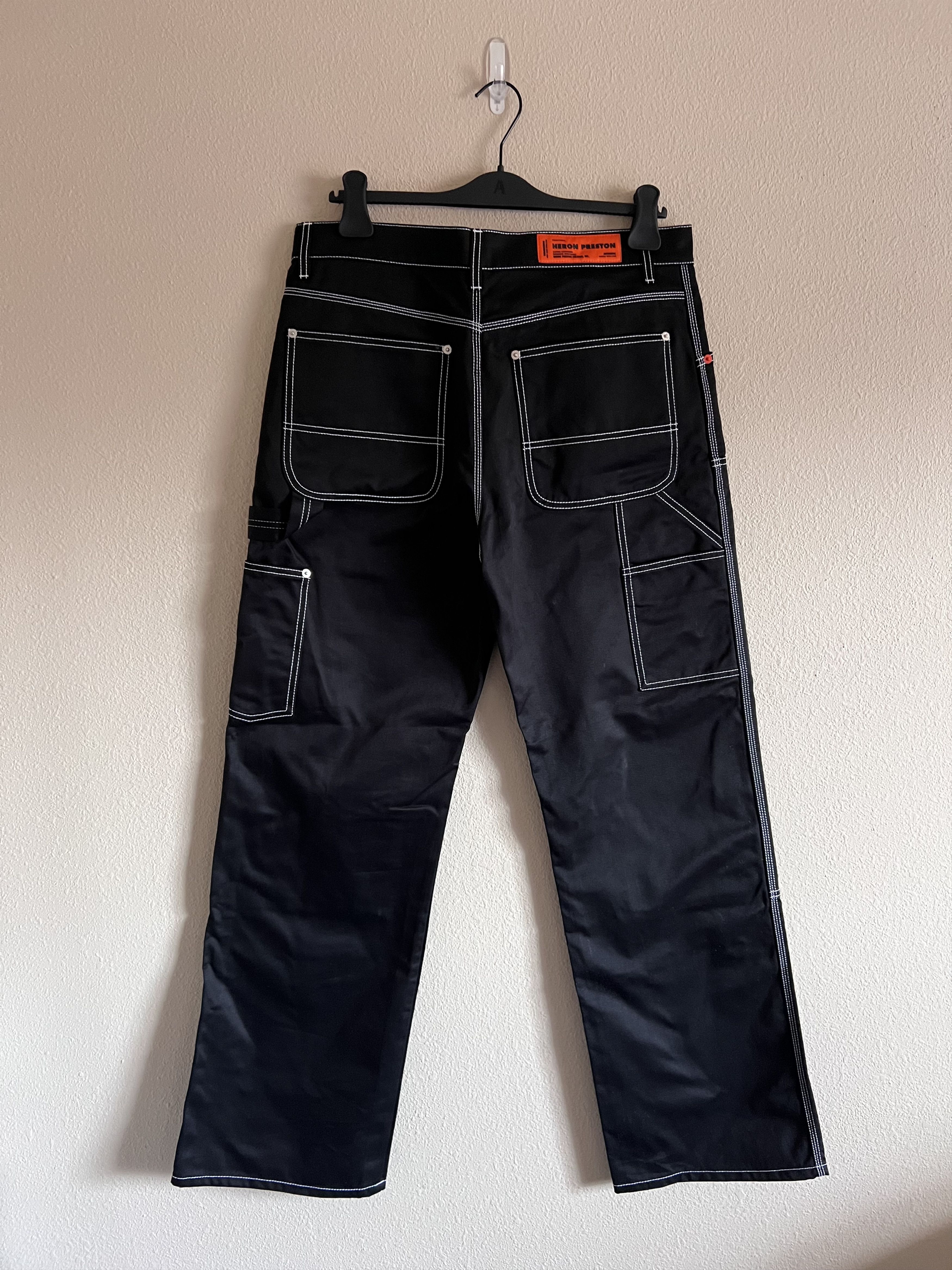 Heron Preston Heron Preston Constrast Stitch Double Knee Pants in Black Size US 34 / EU 50 - 4 Thumbnail