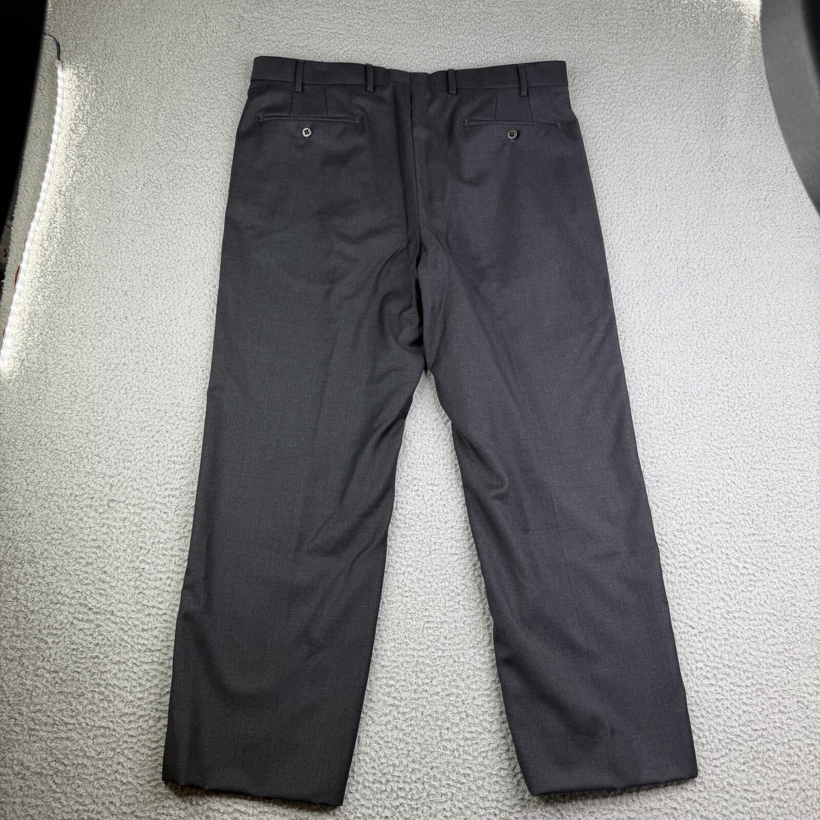 Zanella Zanella Todd Wool Dress Pants Gray Flat Front Men's 36x29 Size US 36 / EU 52 - 7 Thumbnail