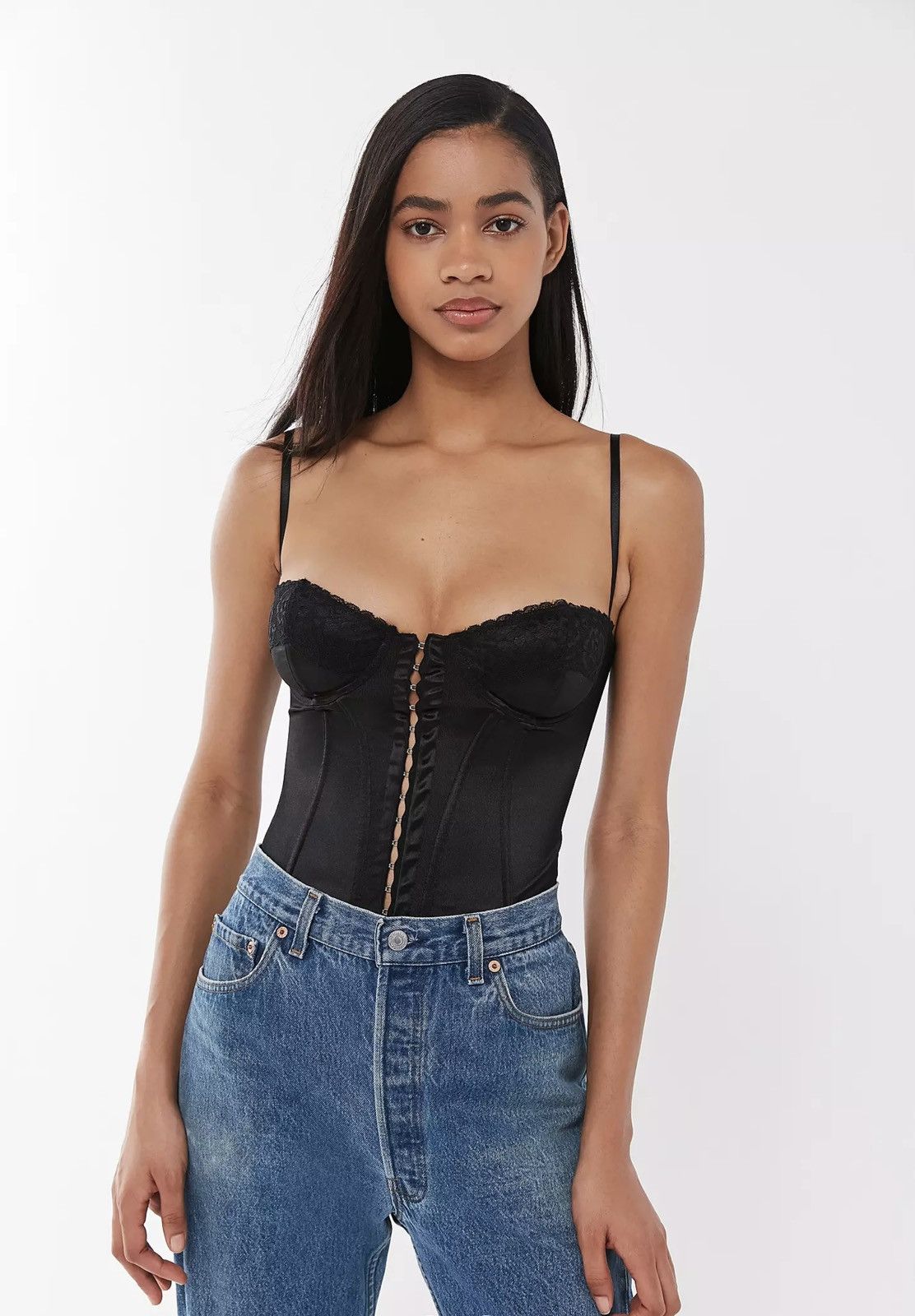 Urban Outfitters Out from Under Lucy Lace Trim Corset Top Size S / US 4 / IT 40 - 3 Thumbnail