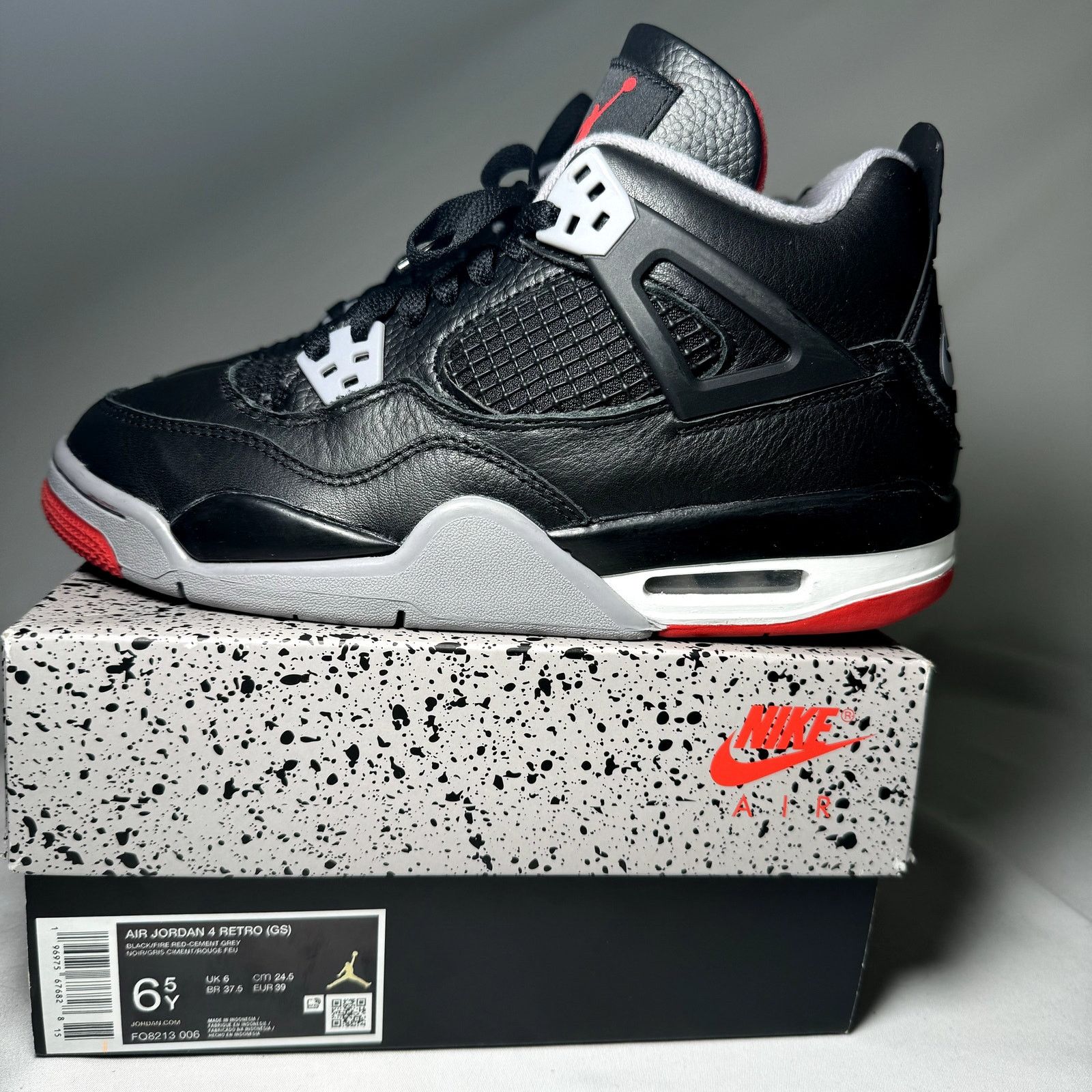 Jordan Brand × Nike Size 6.5 - Air Jordan 4 Retro GS Bred Reimagined Men's Shoes Size US 6.5 / EU 39-40 - 8 Thumbnail