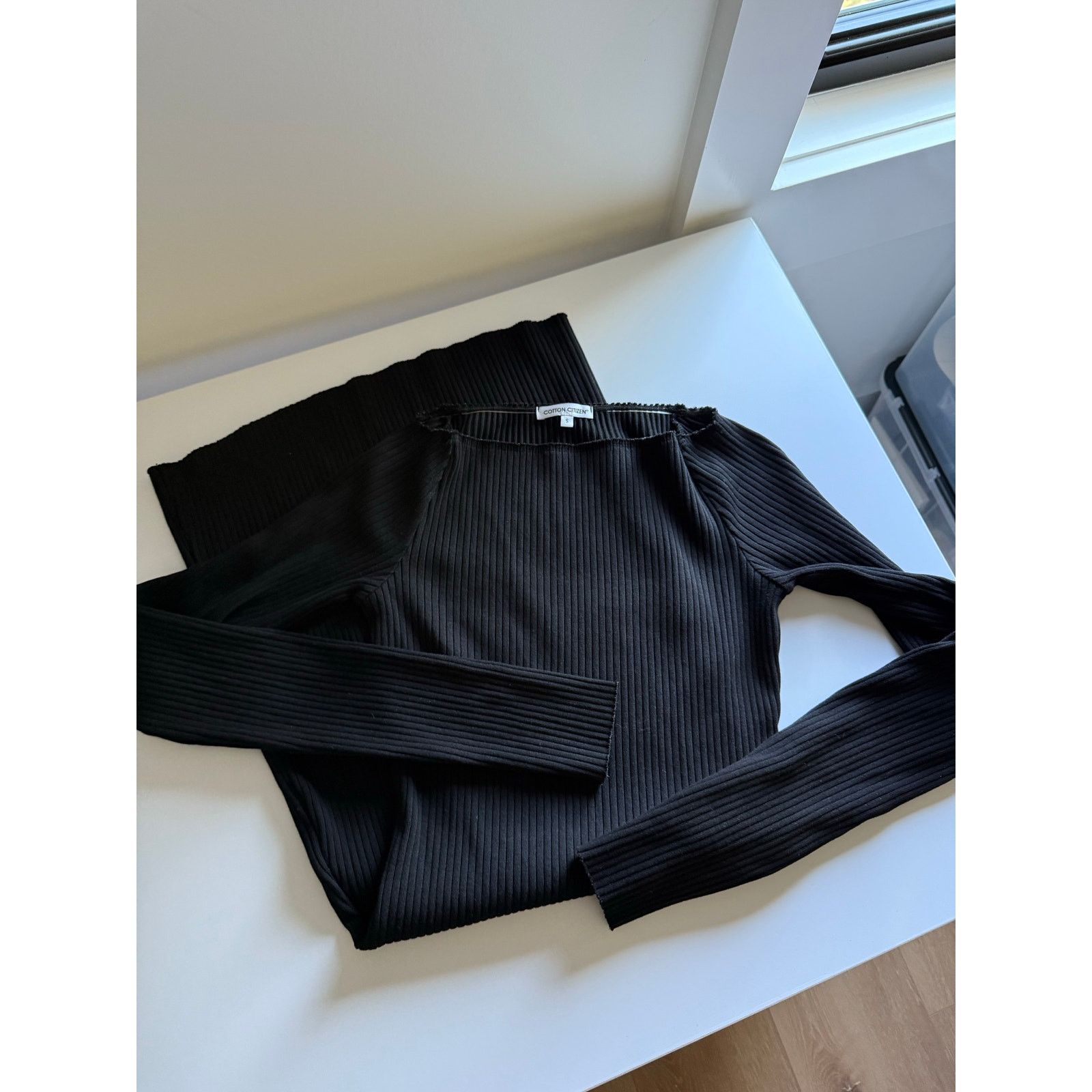 COTTONCITIZEN $185 New Cotton Citizen Ribbed Boatneck Mini Dress Black S Size S / US 4 / IT 40 - 5 Thumbnail